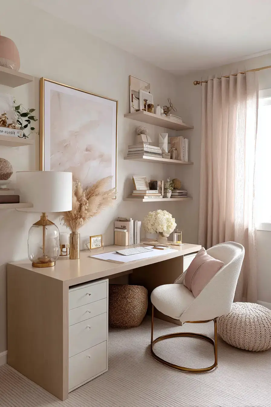 29 Study Desk Decor Ideas with a Cork Board and a Warm Lamp study desk decor