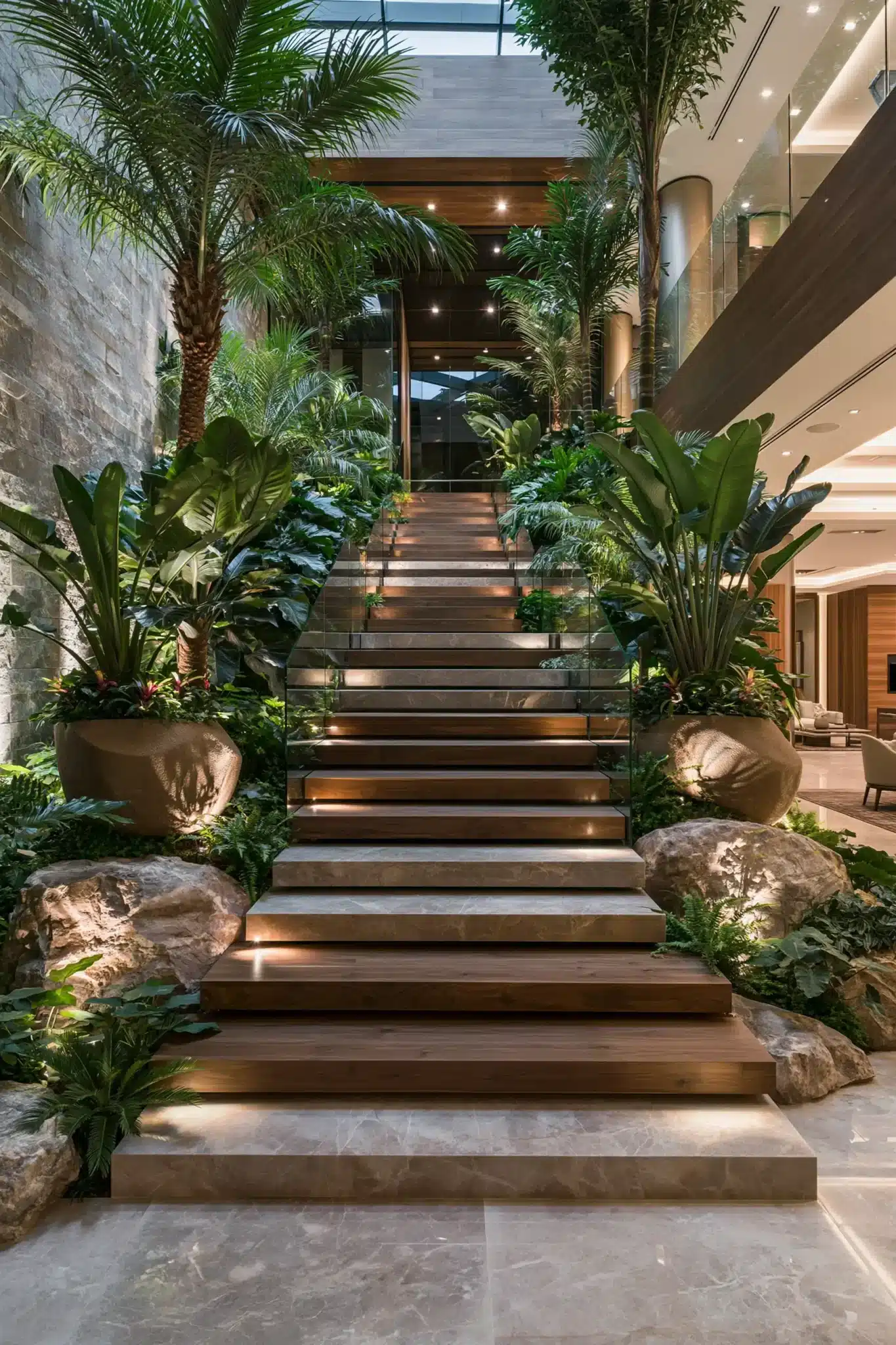 29 Indoor Staircase Gardens Ideas for Green That Follows You Upstairs indoor staircase gardens