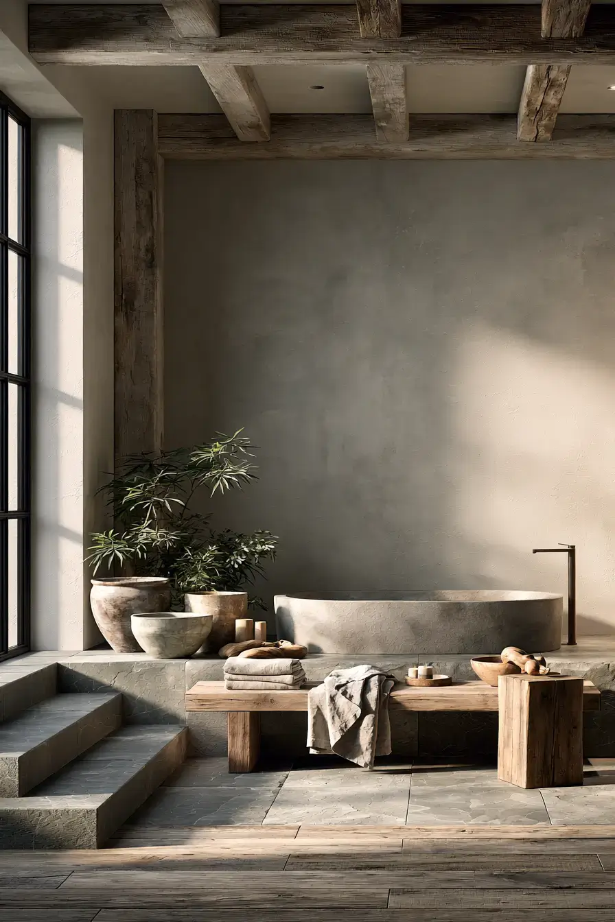 29 Japandi Style Bathroom Ideas with a Wooden Soaking Tub 29 Japandi Style Bathroom Ideas with a Wooden Soaking Tub