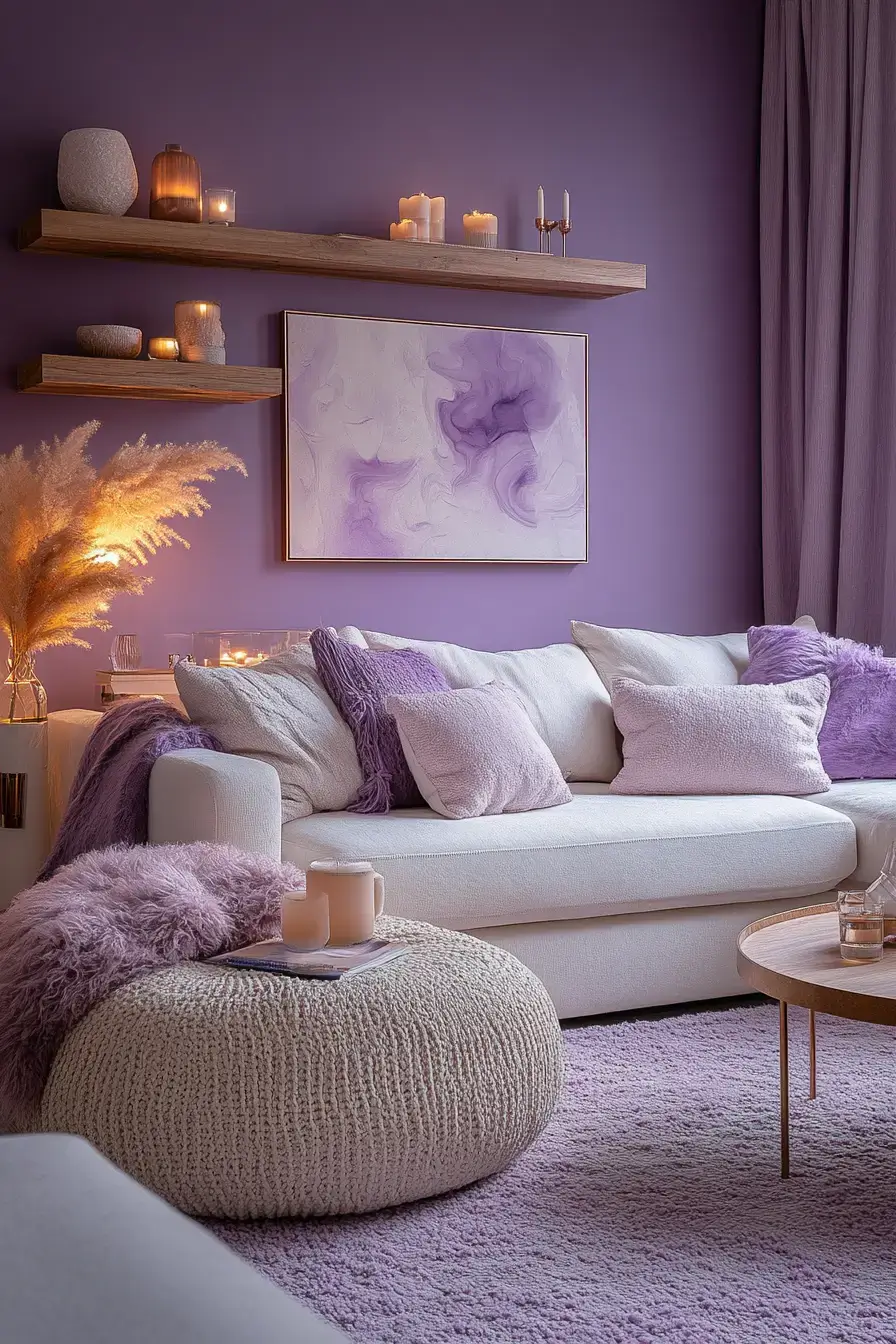 29 Purple Living Room Ideas with a Plum Accent Chair