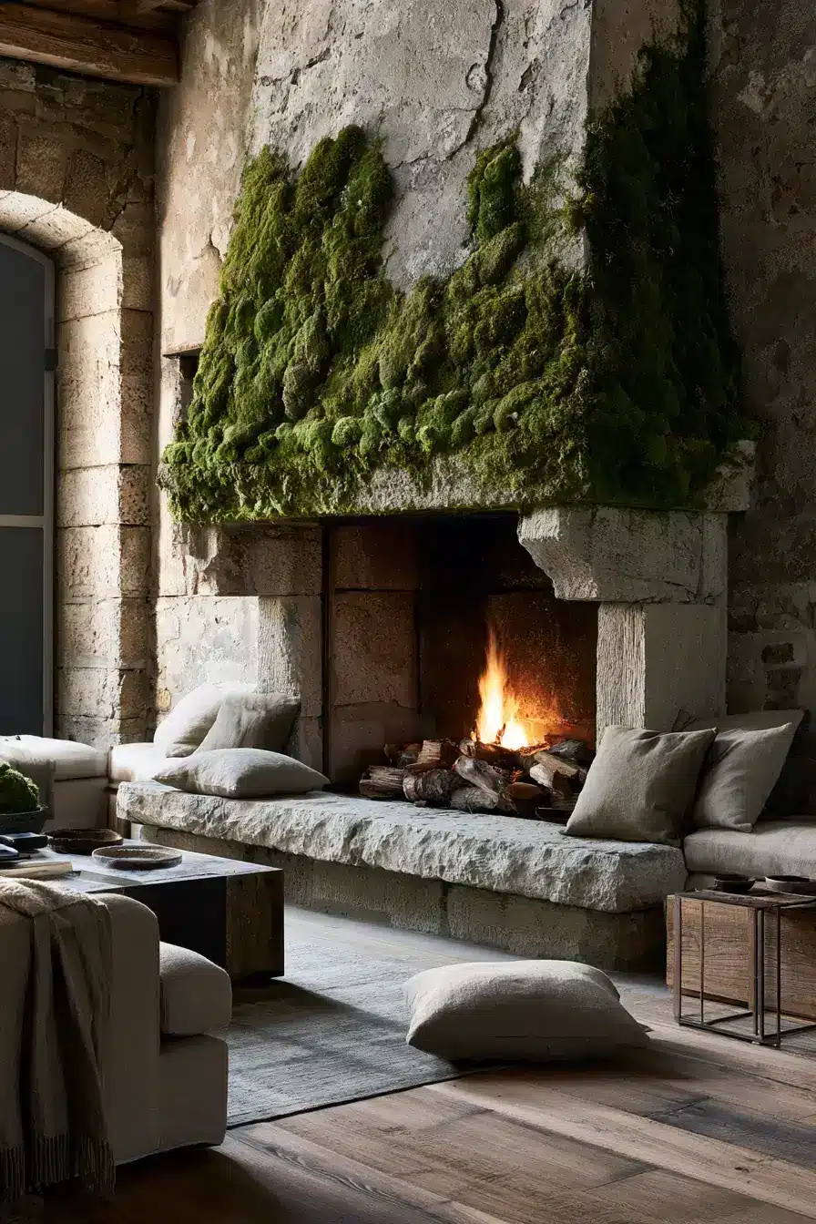 29 Rustic Stone Fireplace Ideas with a Stacked Fieldstone Surround