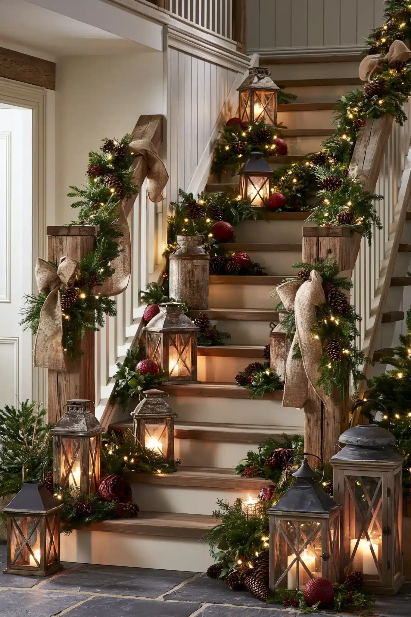 29 Christmas Staircase Decor Ideas for a Railing Worth Photographing christmas staircase decor