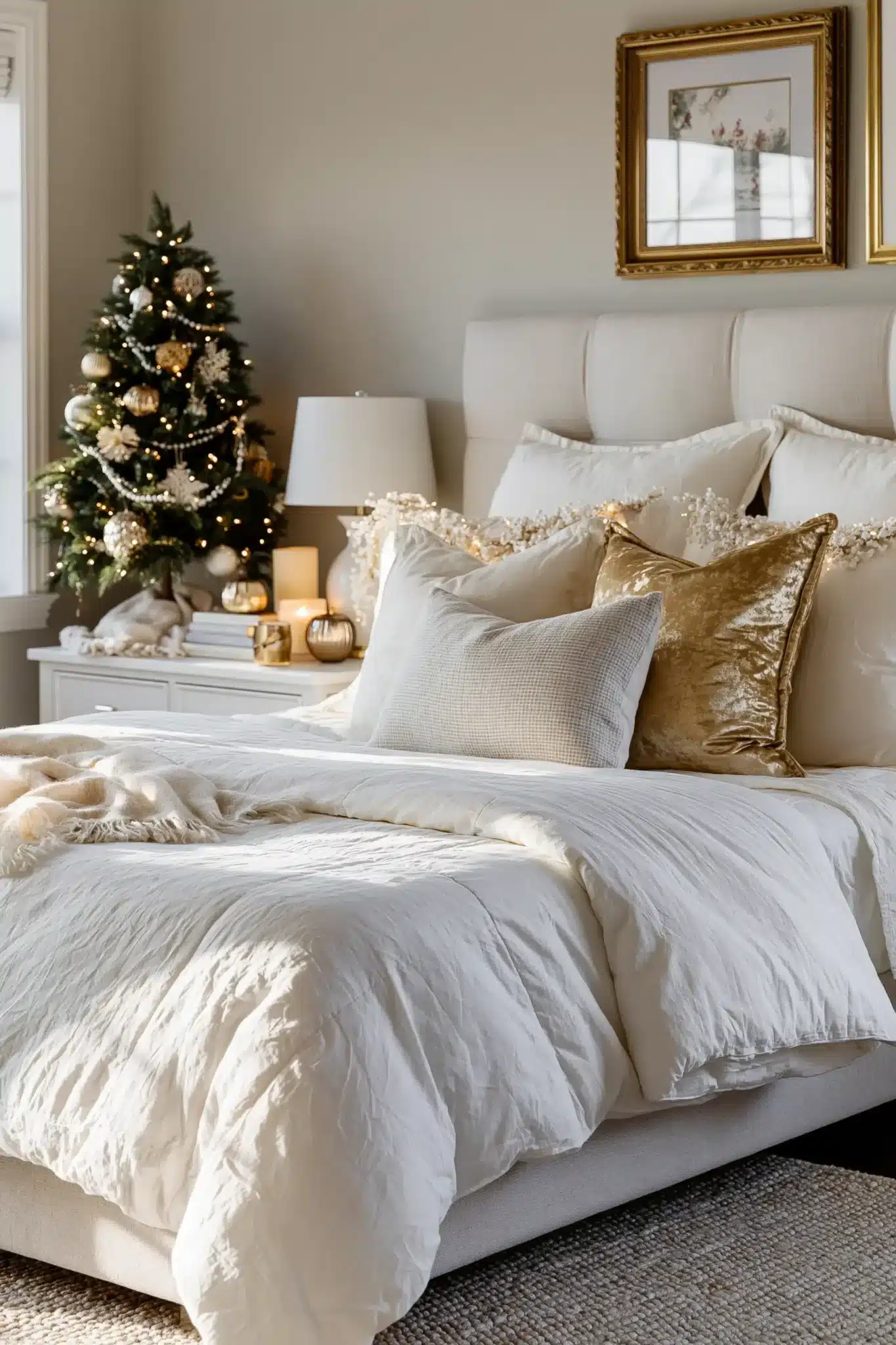 29 White and Gold Christmas Decor Ideas That Feel Calm and a Little Special white and gold christmas decor