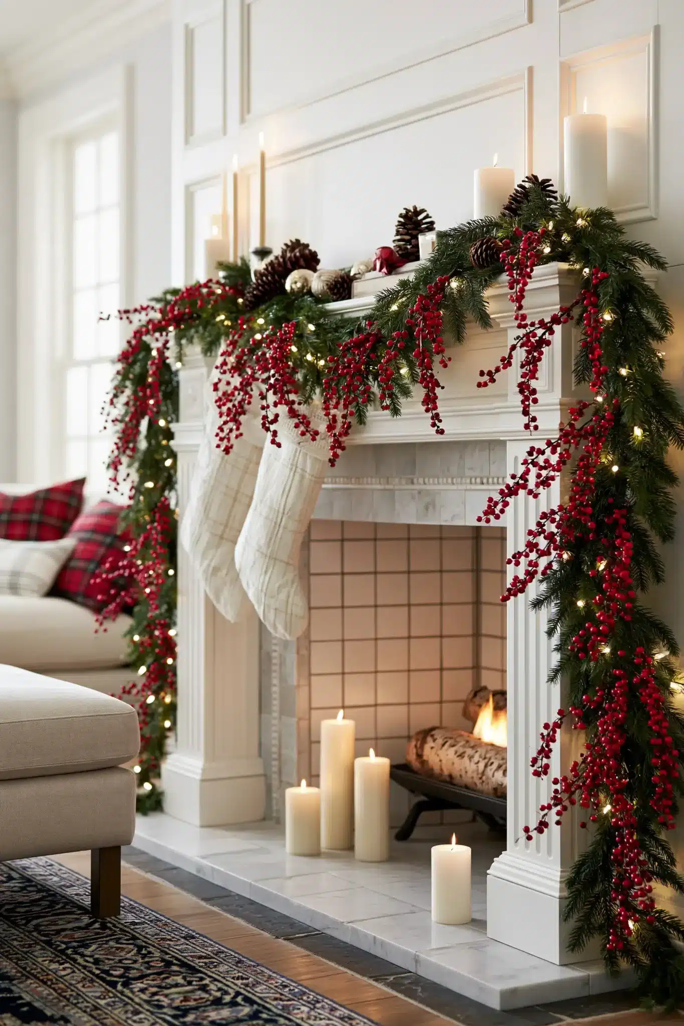 29 Christmas Fireplace Decor Ideas That Let the Fire Stay the Star christmas fireplace decor ideas