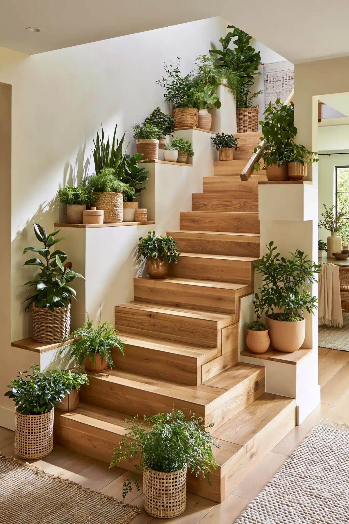 29 Indoor Staircase Gardens Ideas for Green That Follows You Upstairs indoor staircase gardens