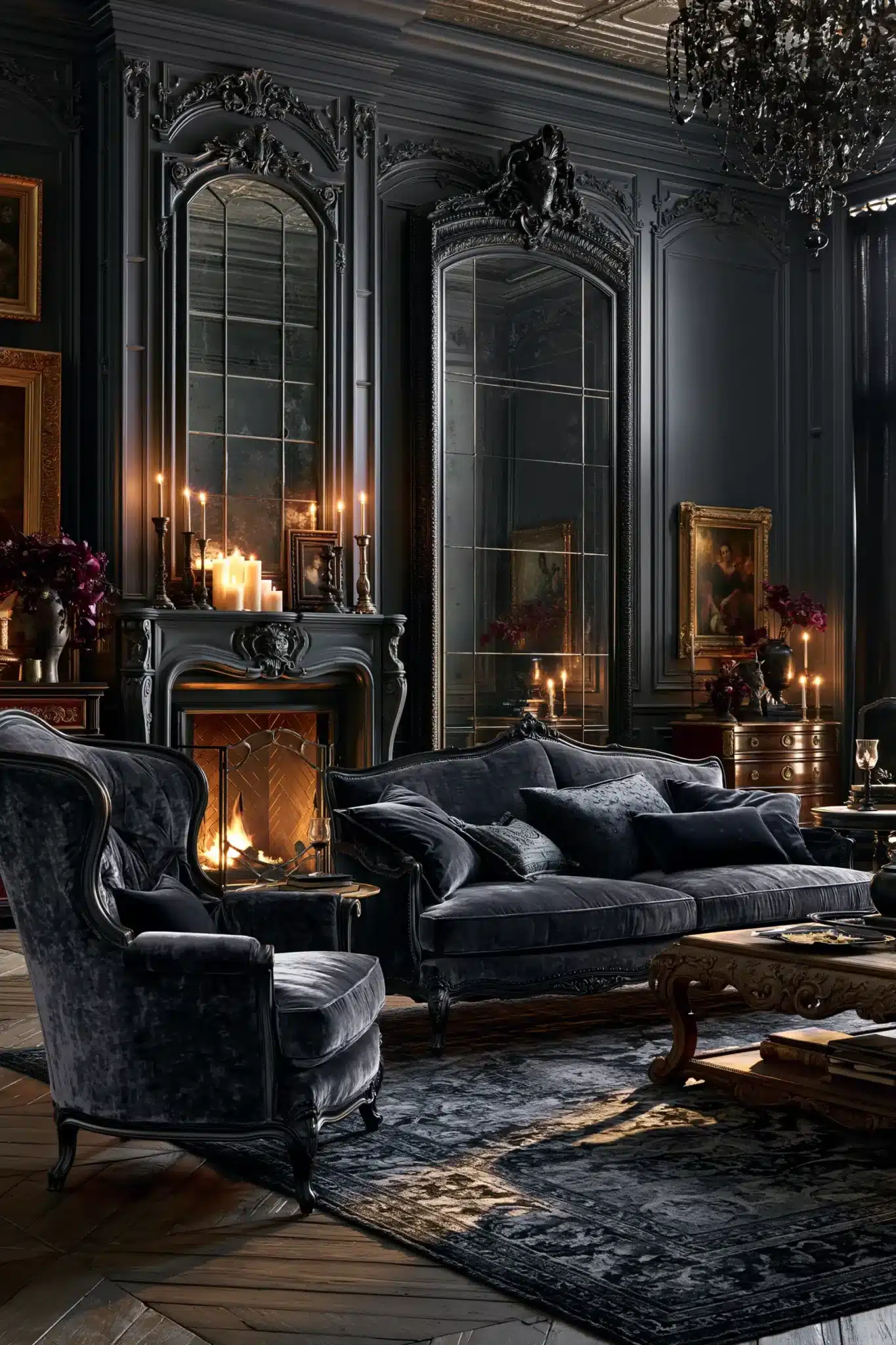 29 Gothic Living Room Ideas for a Space With Vaulted Drama gothic living room