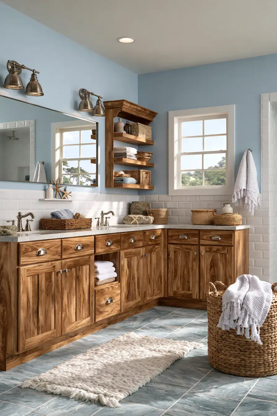 29 Nautical Bathroom Ideas with a Rope Towel Ladder 29 Nautical Bathroom Ideas with a Rope Towel Ladder