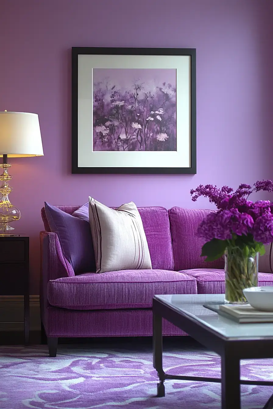 29 Purple Living Room Ideas with a Plum Accent Chair