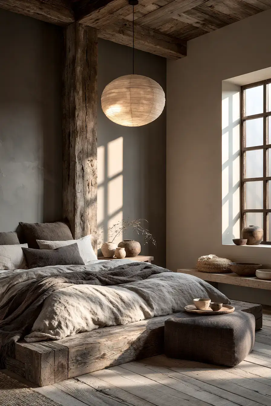 29 Japandi Style Bedroom Ideas with a Linen Platform Bed