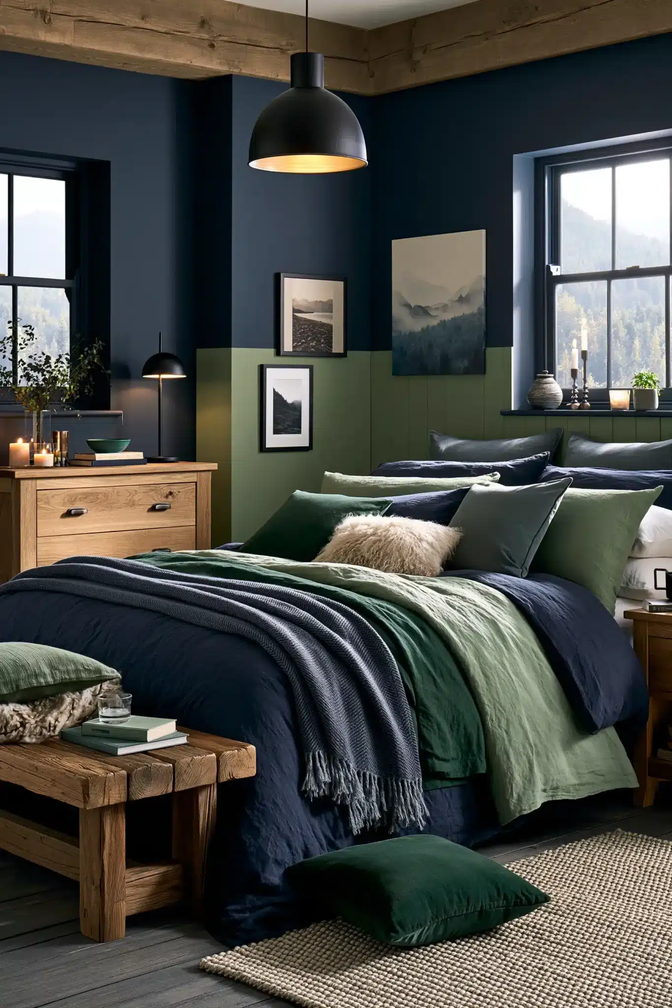 29 Navy Blue and Green Bedroom Ideas for a Room With a Quiet Depth navy blue and green bedroom