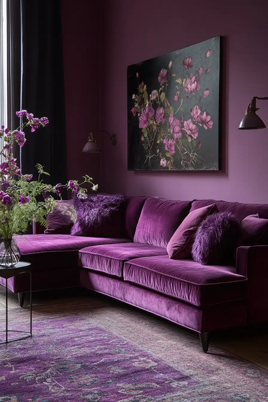 29 Purple Living Room Ideas with a Plum Accent Chair