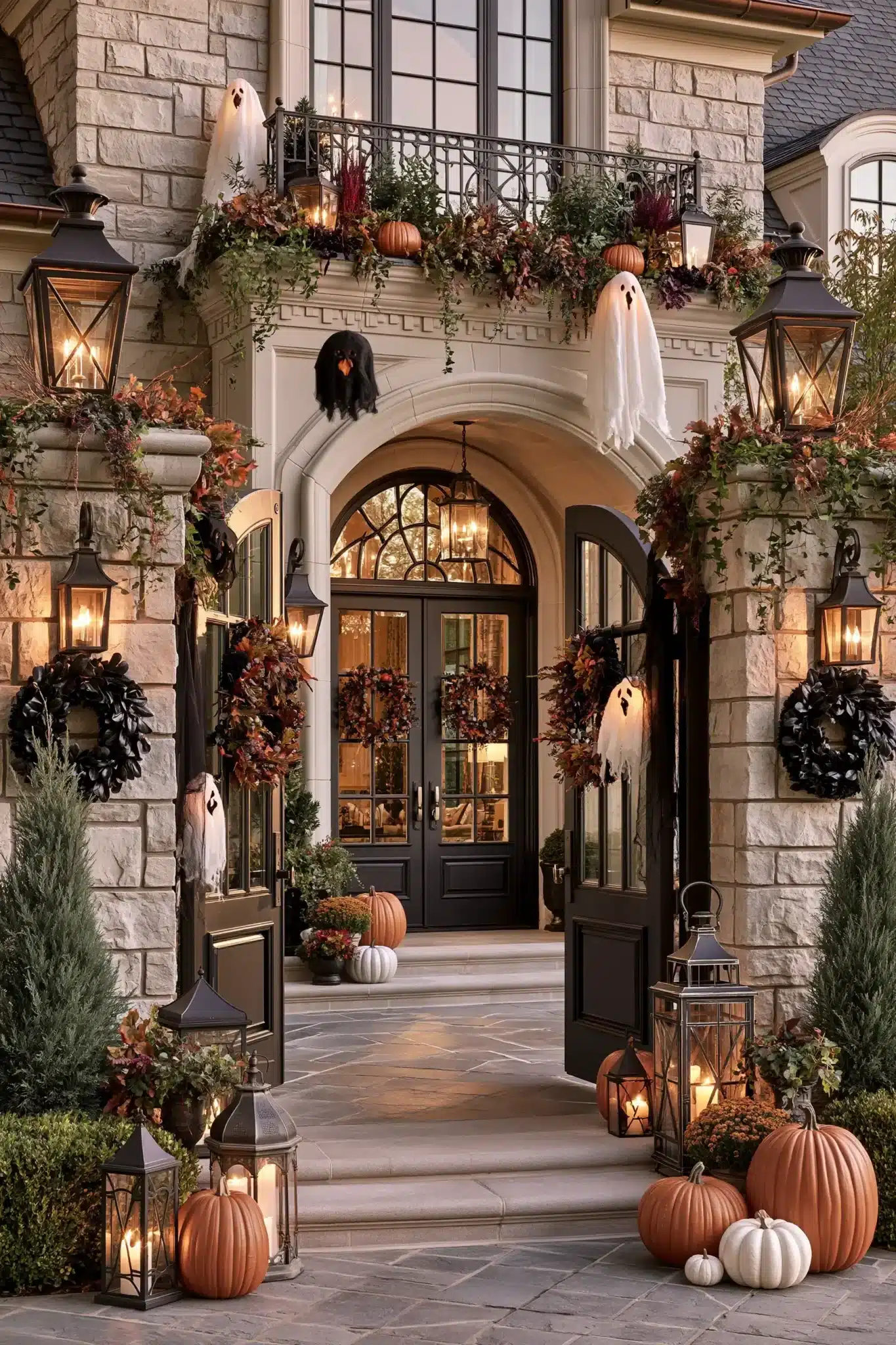 29 Outdoor Halloween Decor Ideas That Greet Trick-or-Treaters With Character outdoor halloween decor