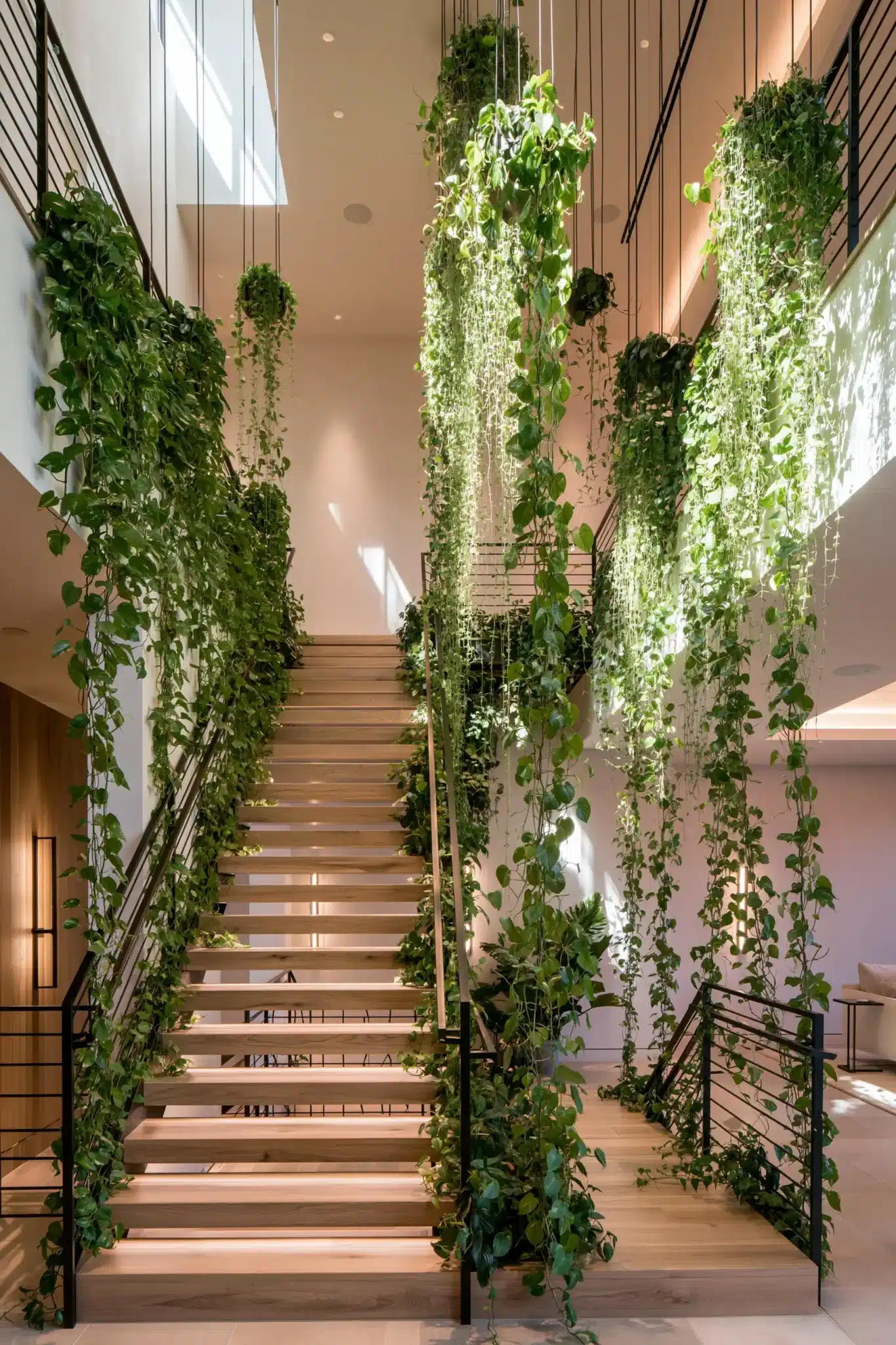 29 Indoor Staircase Gardens Ideas for Green That Follows You Upstairs indoor staircase gardens