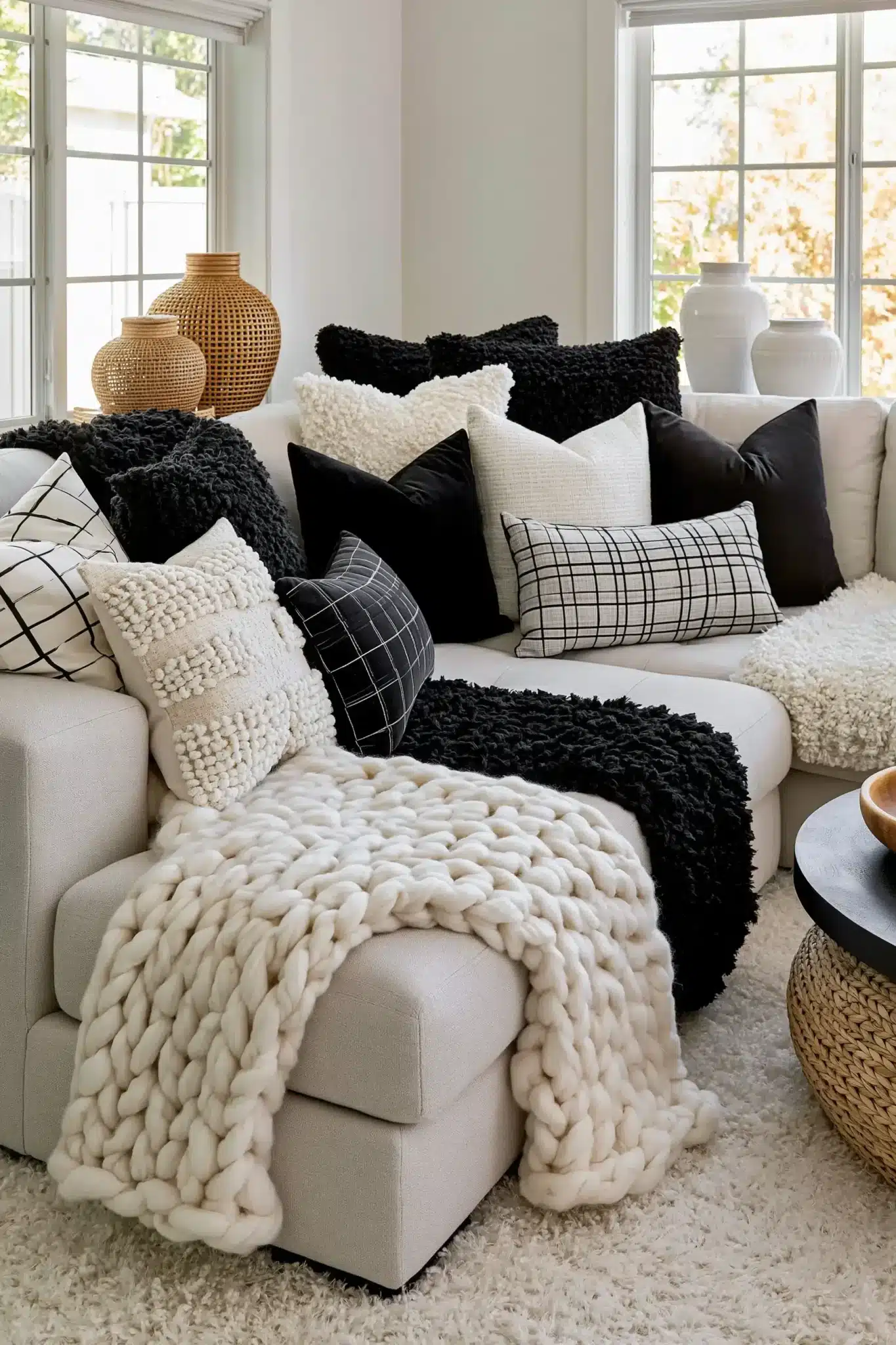 29 Black and White Living Room Decor Ideas for a Space With Real Contrast black and white living room decor