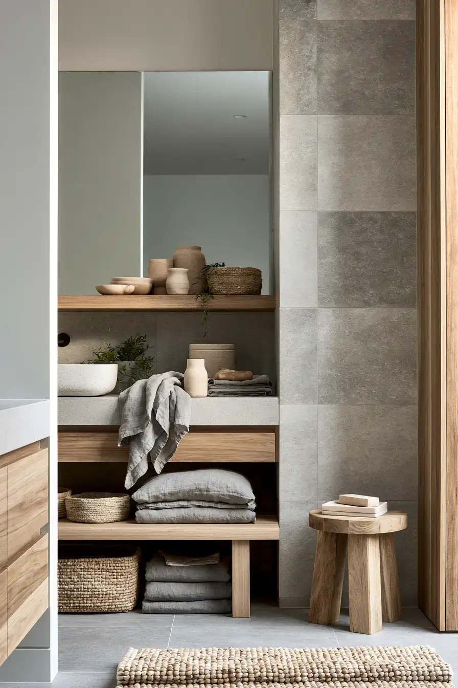 29 Japandi Style Bathroom Ideas with a Wooden Soaking Tub 29 Japandi Style Bathroom Ideas with a Wooden Soaking Tub