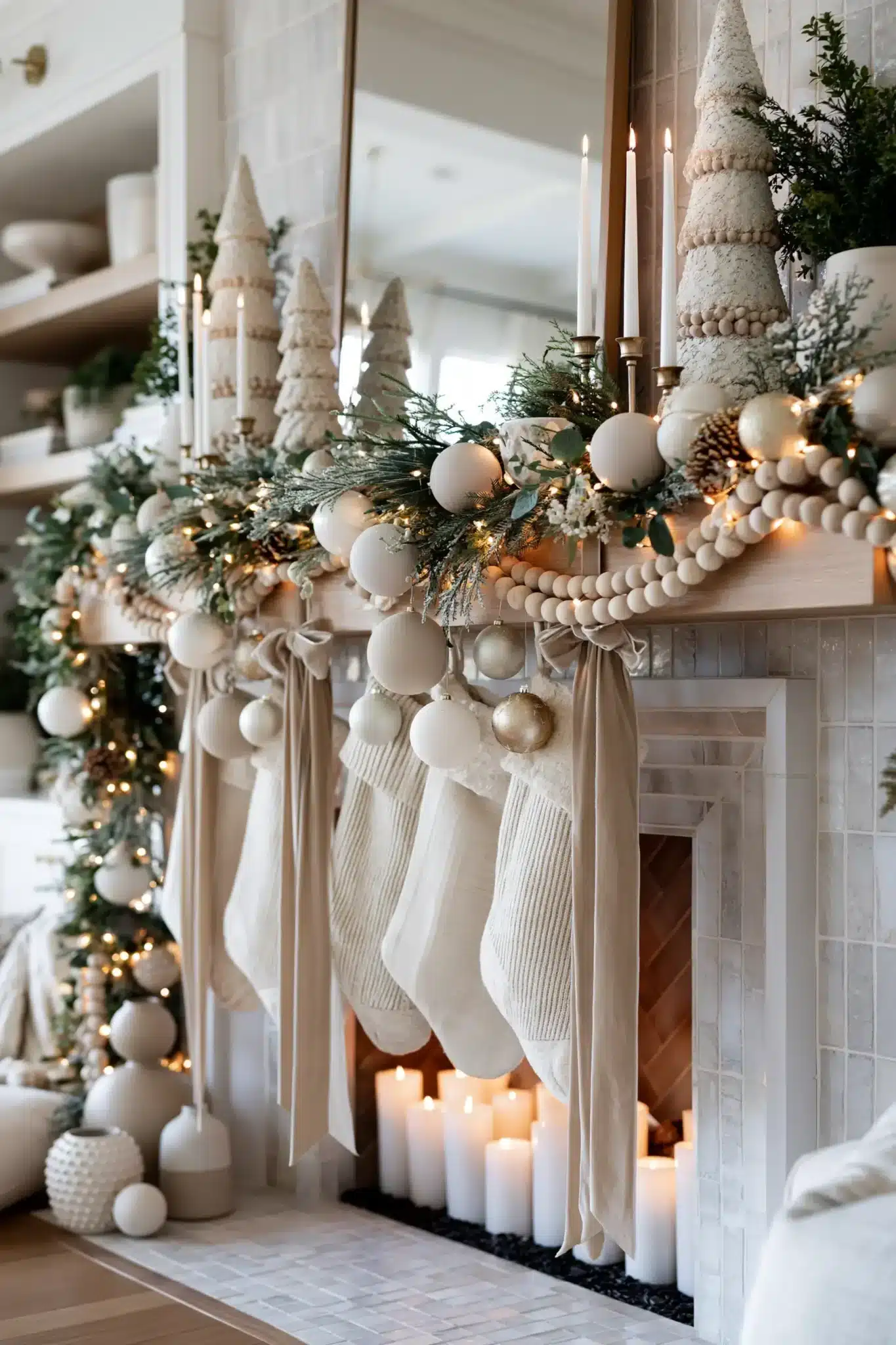 29 Christmas Fireplace Decor Ideas That Let the Fire Stay the Star christmas fireplace decor ideas
