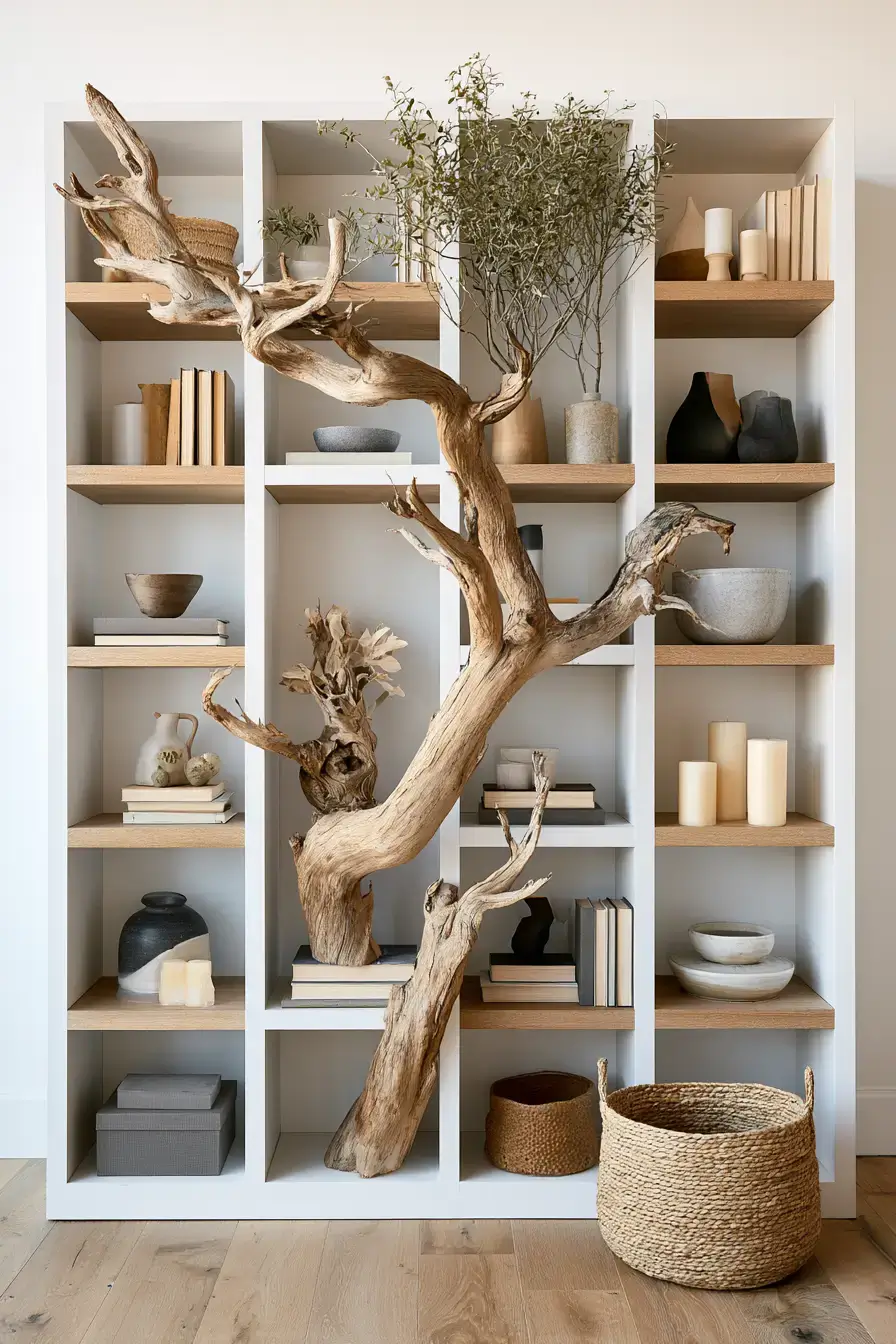 29 Driftwood Decor Ideas with a Weathered Wall Shelf