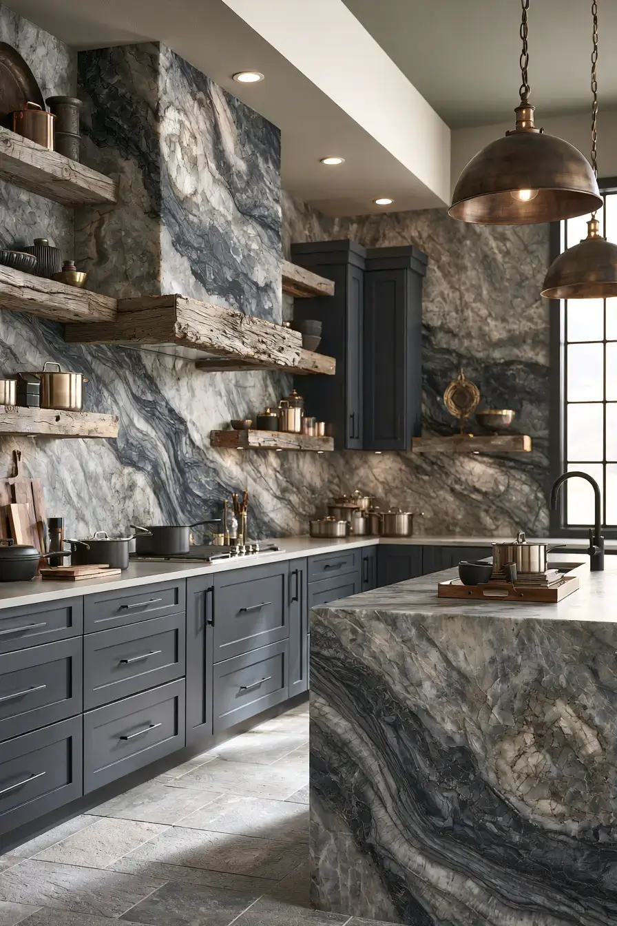 29 Natural Stone Backsplash Kitchen Ideas for a Surface With Real Character natural stone backsplash kitchen