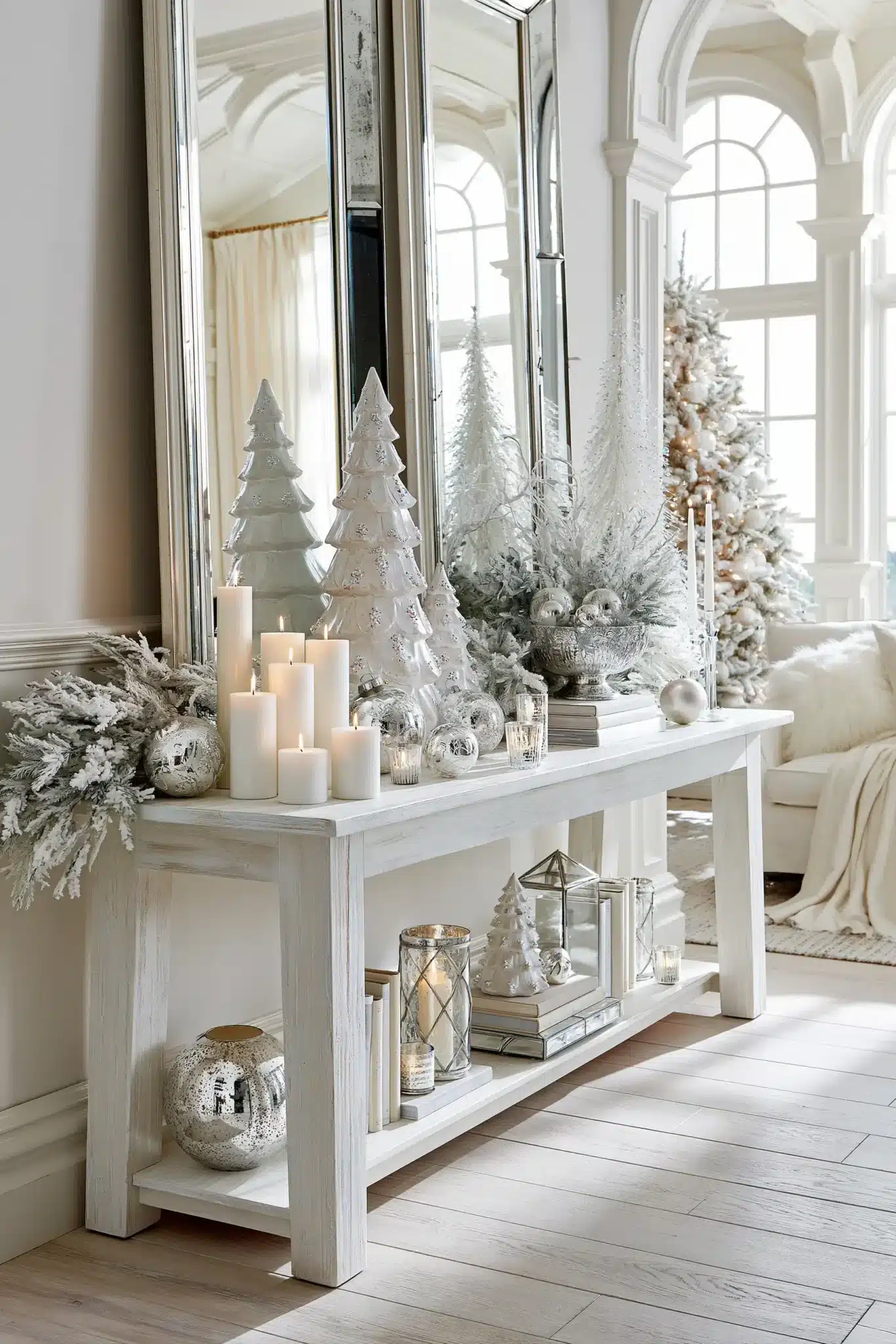 29 Christmas Entryway Table Decor Ideas That Say Hello Before Anything Else christmas entryway table decor