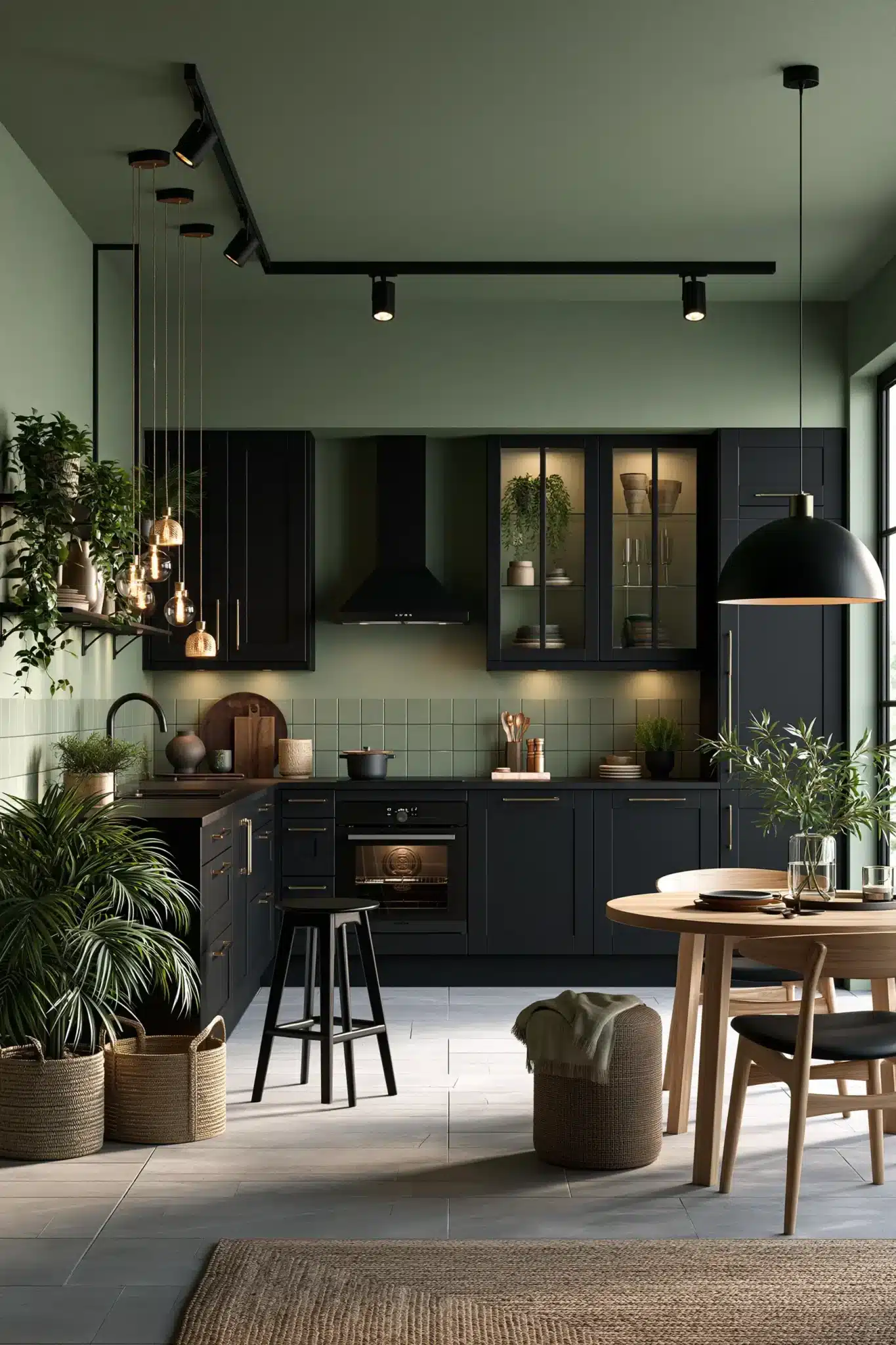 29 Sage Green and Black Kitchen Ideas for a Cook Space With a Little Bite sage green and black kitchen