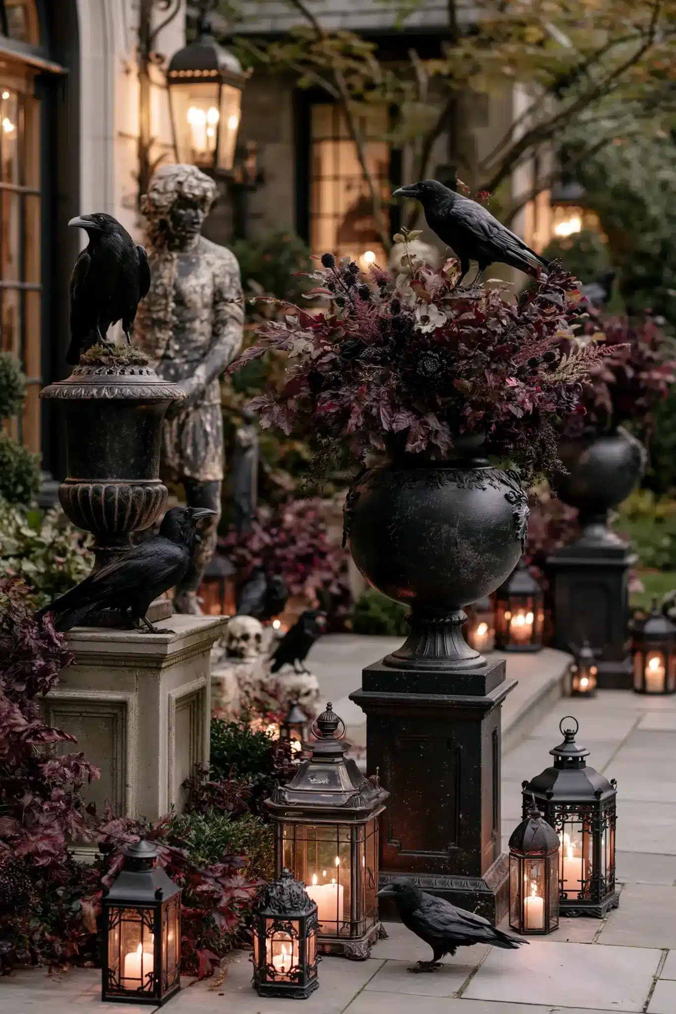 29 Outdoor Halloween Decor Ideas That Greet Trick-or-Treaters With Character outdoor halloween decor