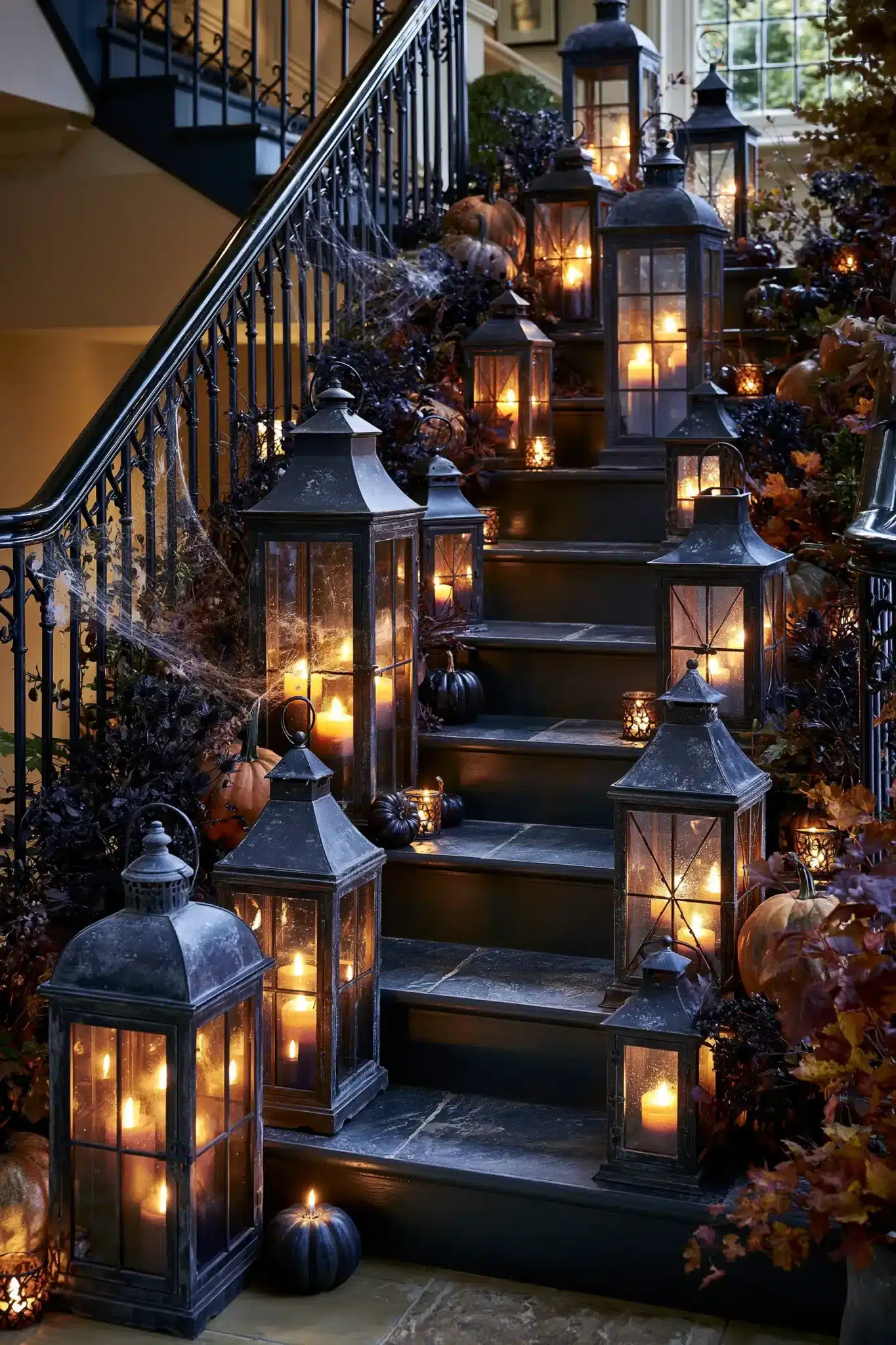 29 Halloween Staircase Decor Ideas for a Climb That Is Spooky, Not Scary halloween staircase decor