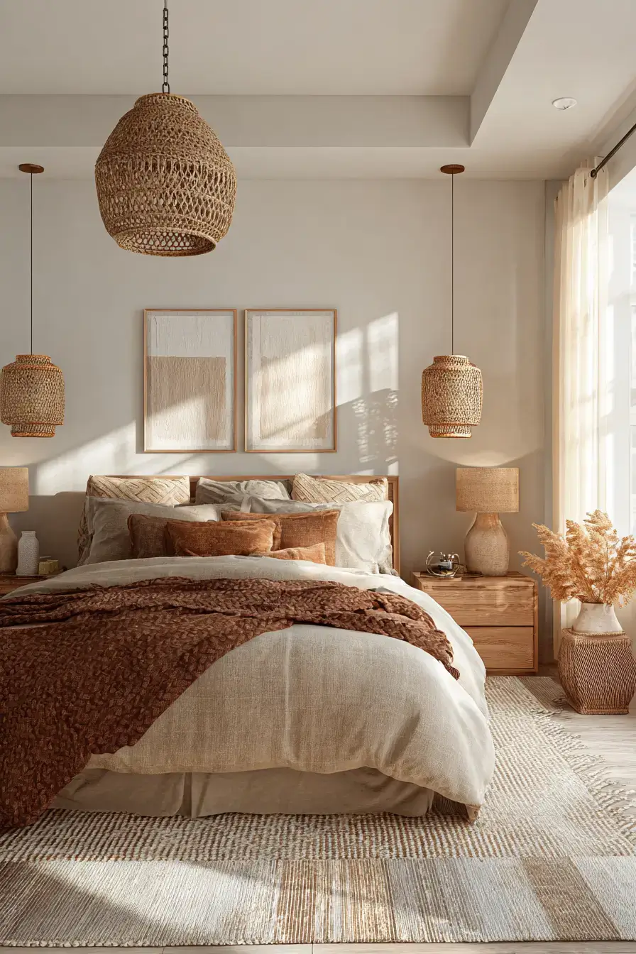 29 Boho Bedroom Lighting Ideas with a Rattan Pendant 29 Boho Bedroom Lighting Ideas with a Rattan Pendant