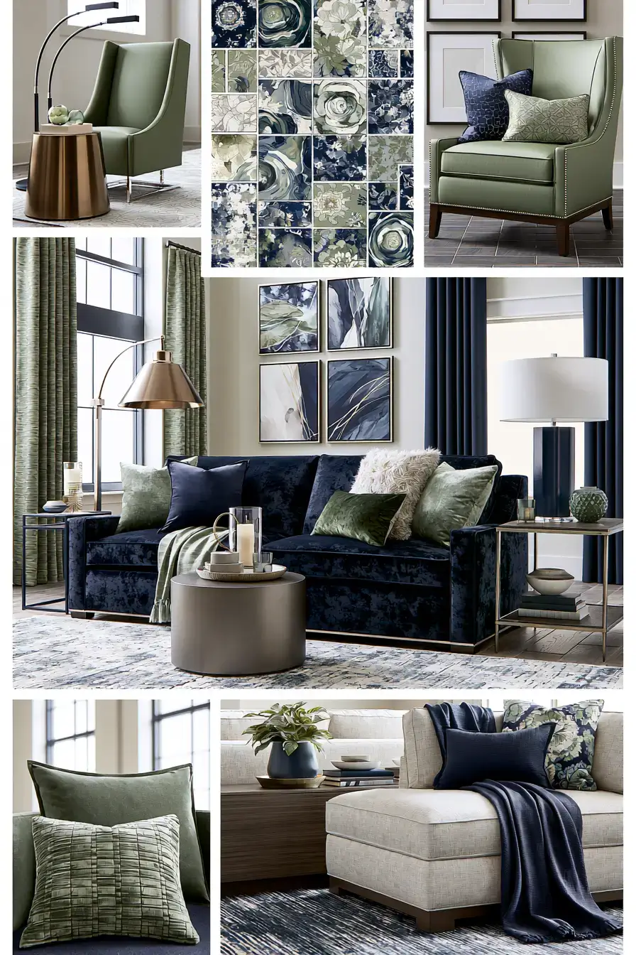 29 Navy and Sage Living Room Ideas with a Sage Sofa 29 Navy and Sage Living Room Ideas with a Sage Sofa