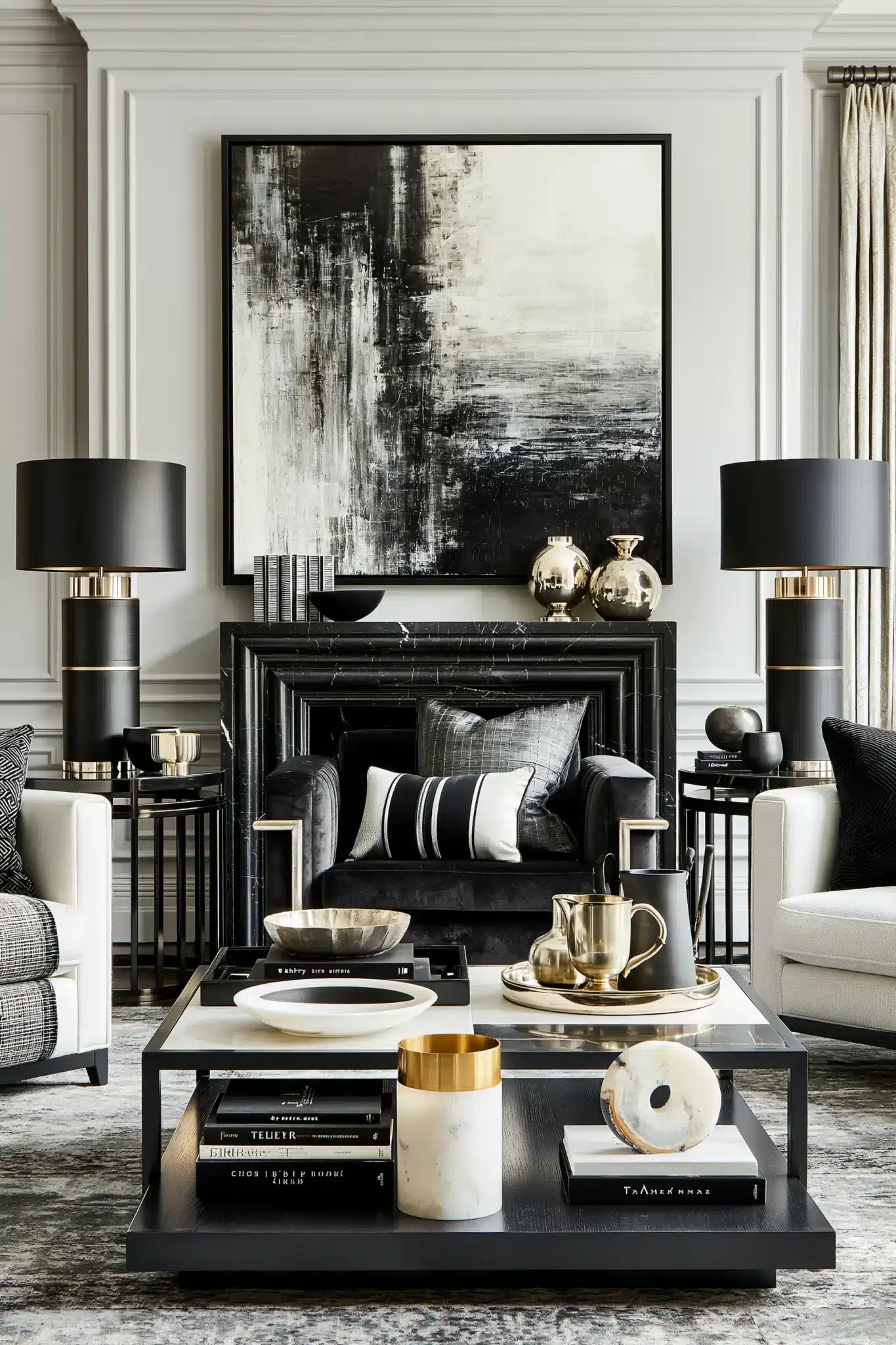 29 Black and White Living Room Decor Ideas for a Space With Real Contrast black and white living room decor