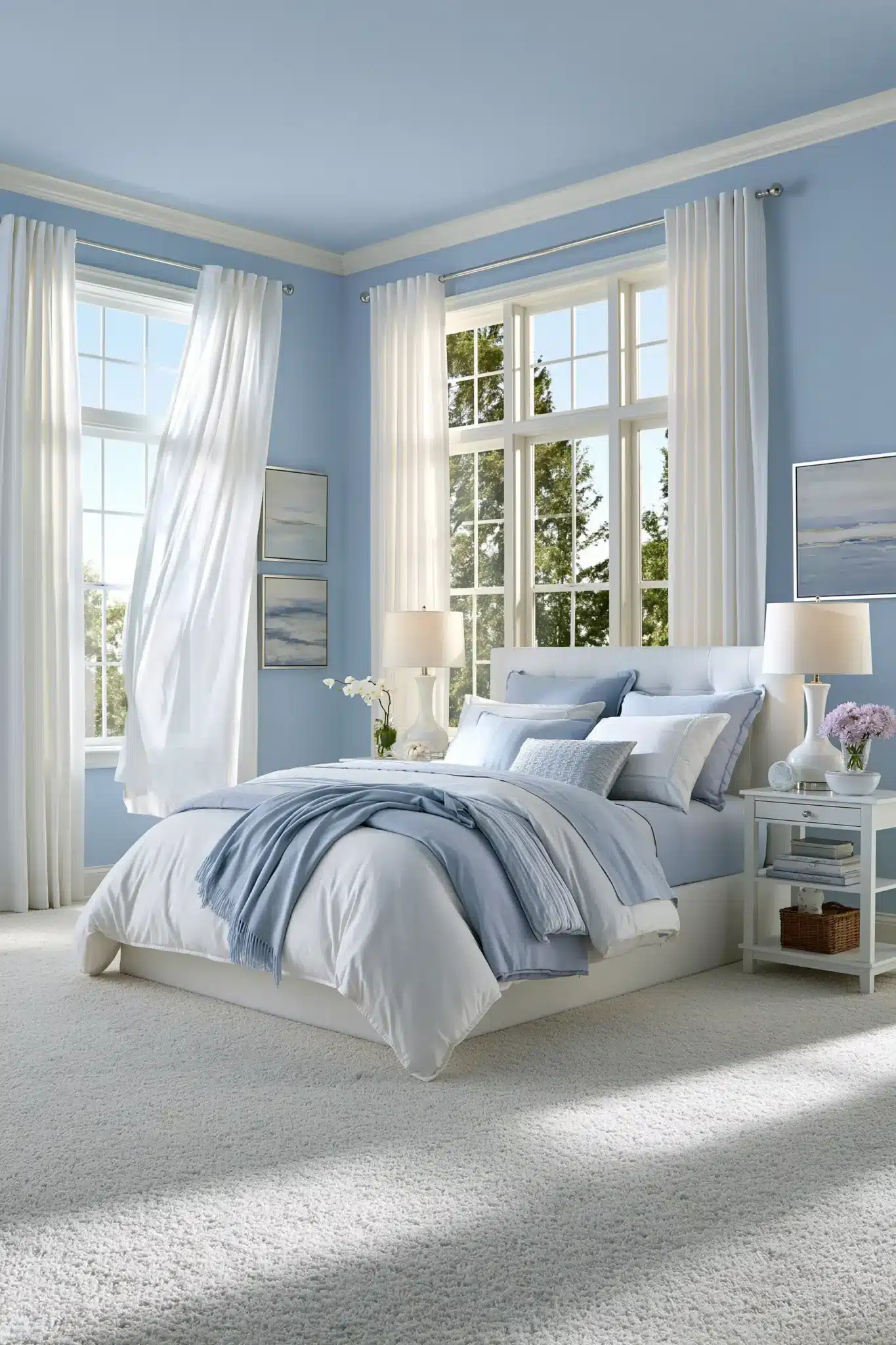 29 Light Blue and White Bedroom Ideas for a Space That Stays Crisp light blue and white bedroom