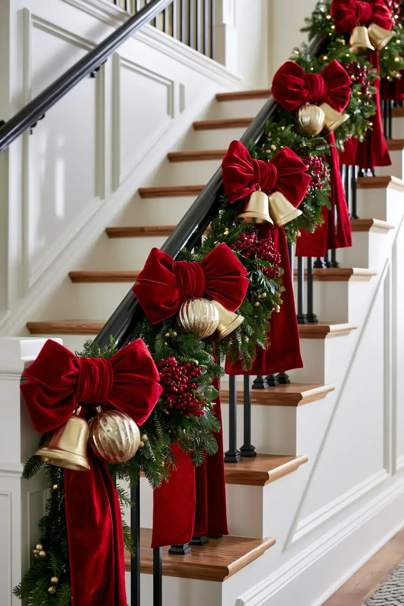 29 Christmas Staircase Decor Ideas for a Railing Worth Photographing christmas staircase decor