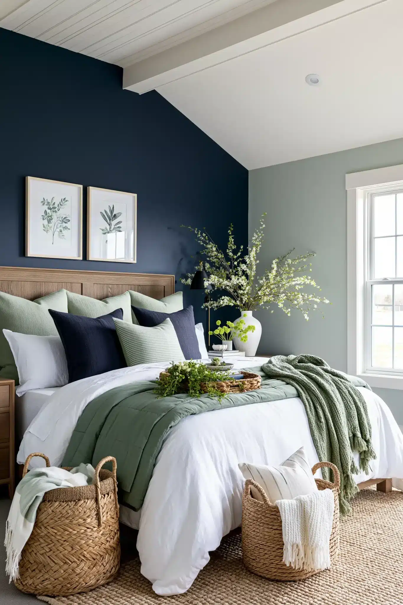 29 Navy Blue and Green Bedroom Ideas for a Room With a Quiet Depth navy blue and green bedroom