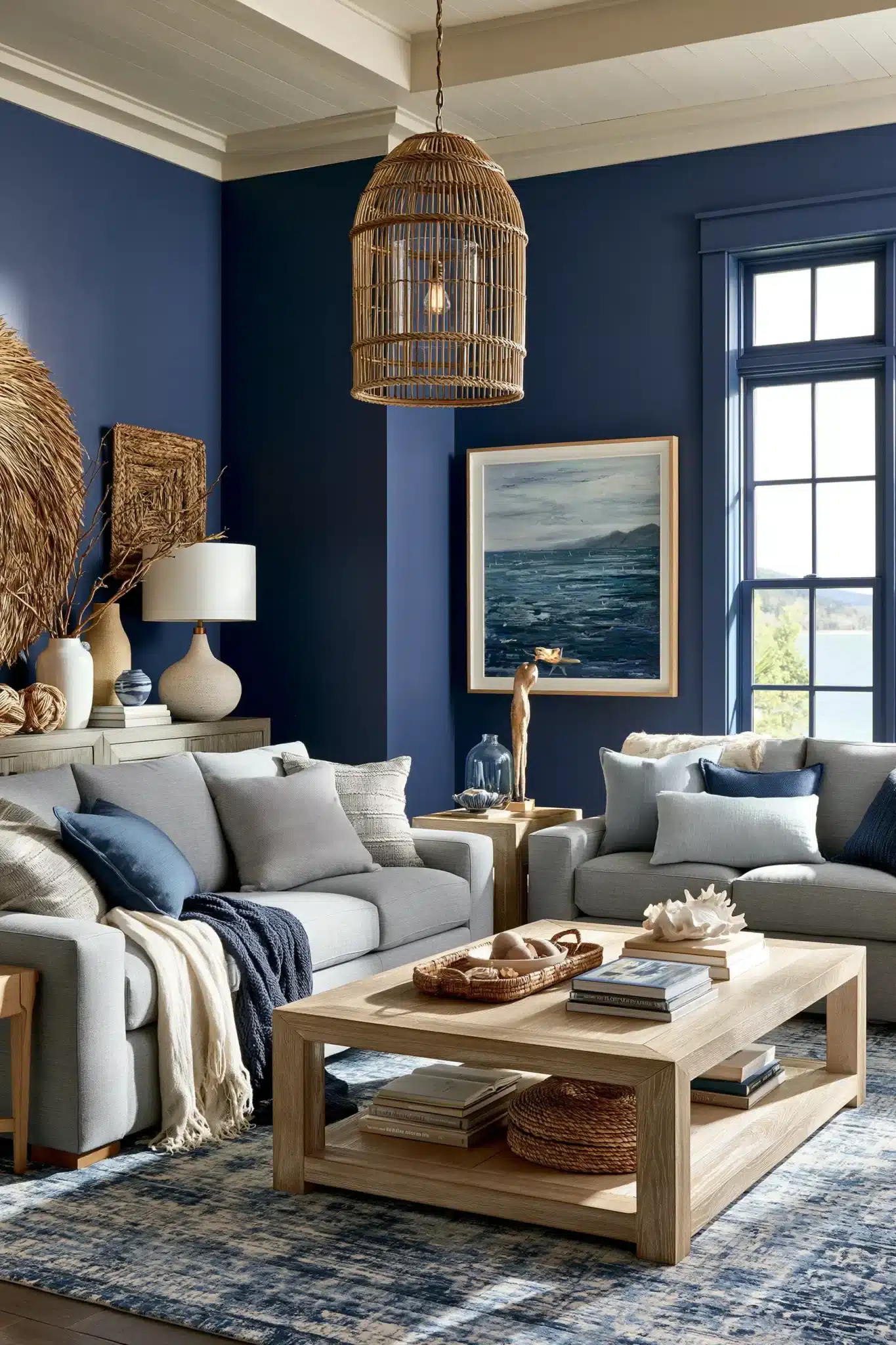 29 Navy Blue and Grey Living Room Ideas for a Space That Stays Calm navy blue and grey living room
