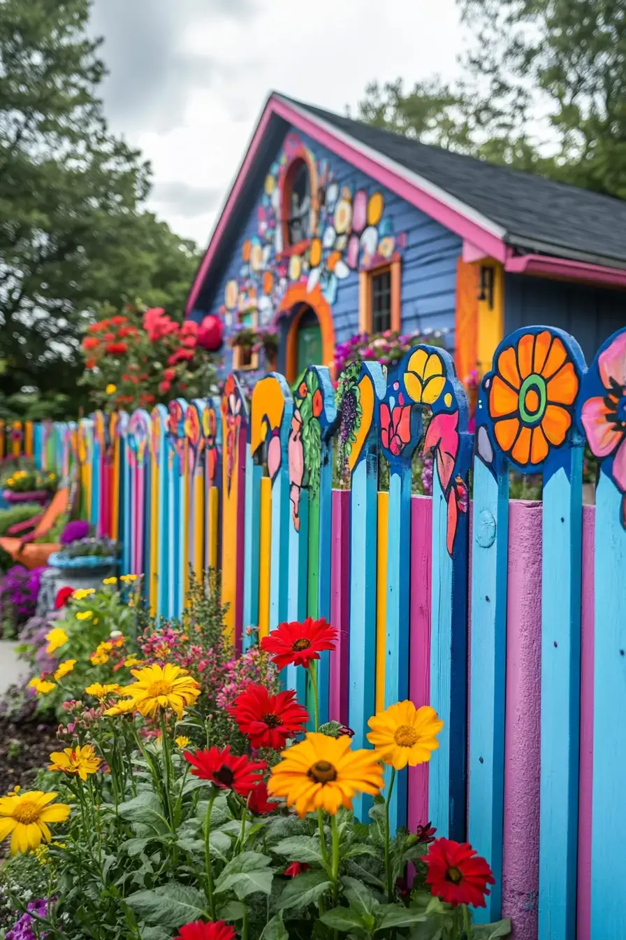 29 Yard Fence Decor Ideas with a Hanging Planter Row