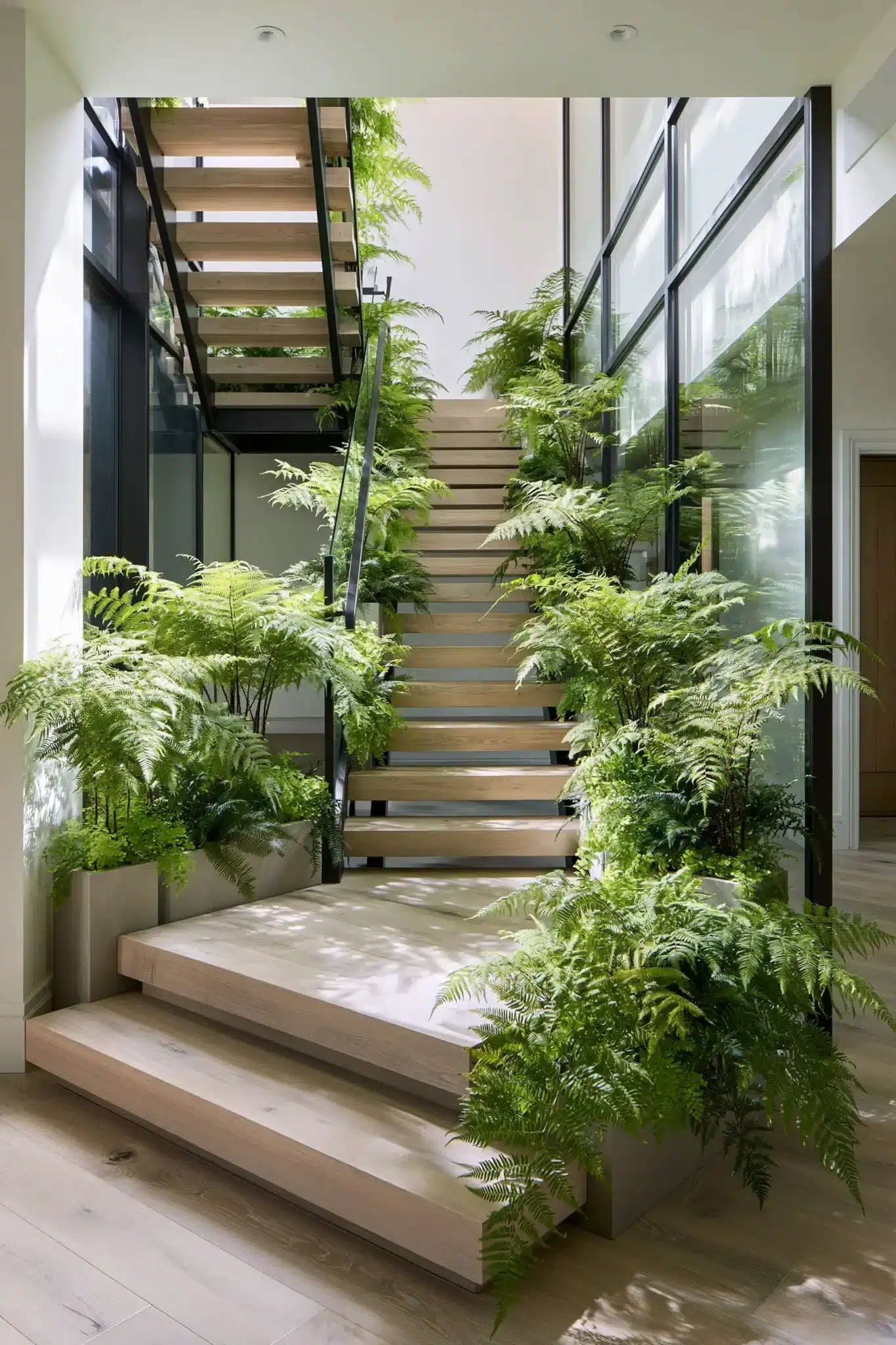 29 Indoor Staircase Gardens Ideas for Green That Follows You Upstairs indoor staircase gardens