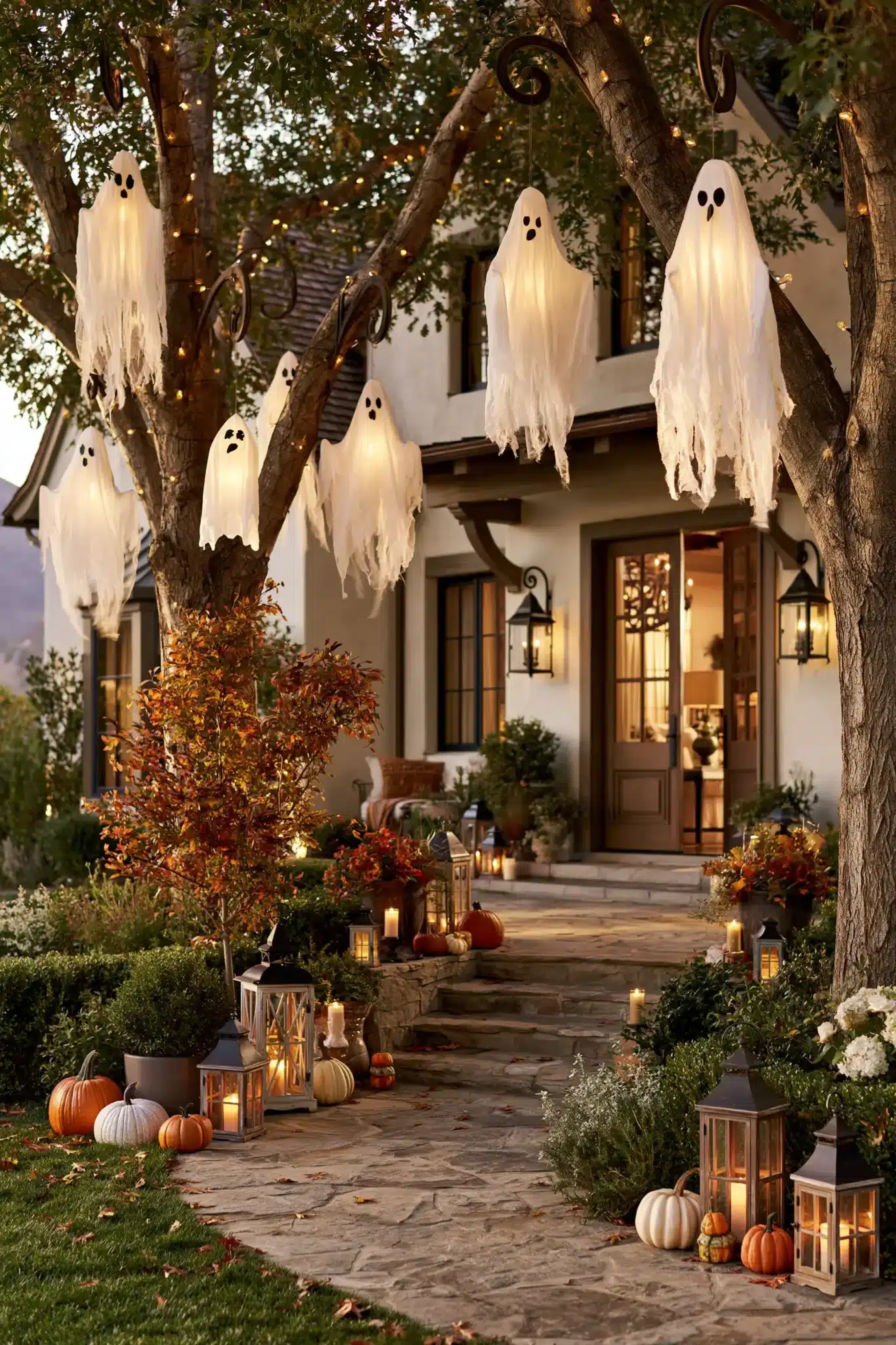29 Outdoor Halloween Decor Ideas That Greet Trick-or-Treaters With Character outdoor halloween decor