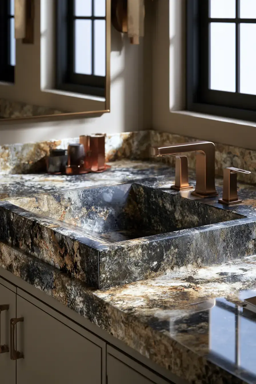 29 Stone Sink Bathroom Ideas for a Vanity With Real Weight stone sink bathroom