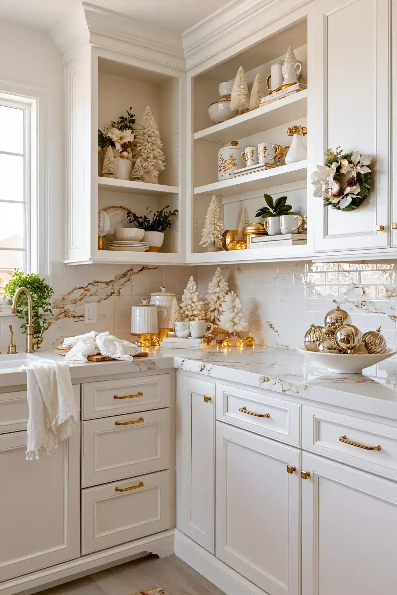 29 White and Gold Christmas Decor Ideas That Feel Calm and a Little Special white and gold christmas decor