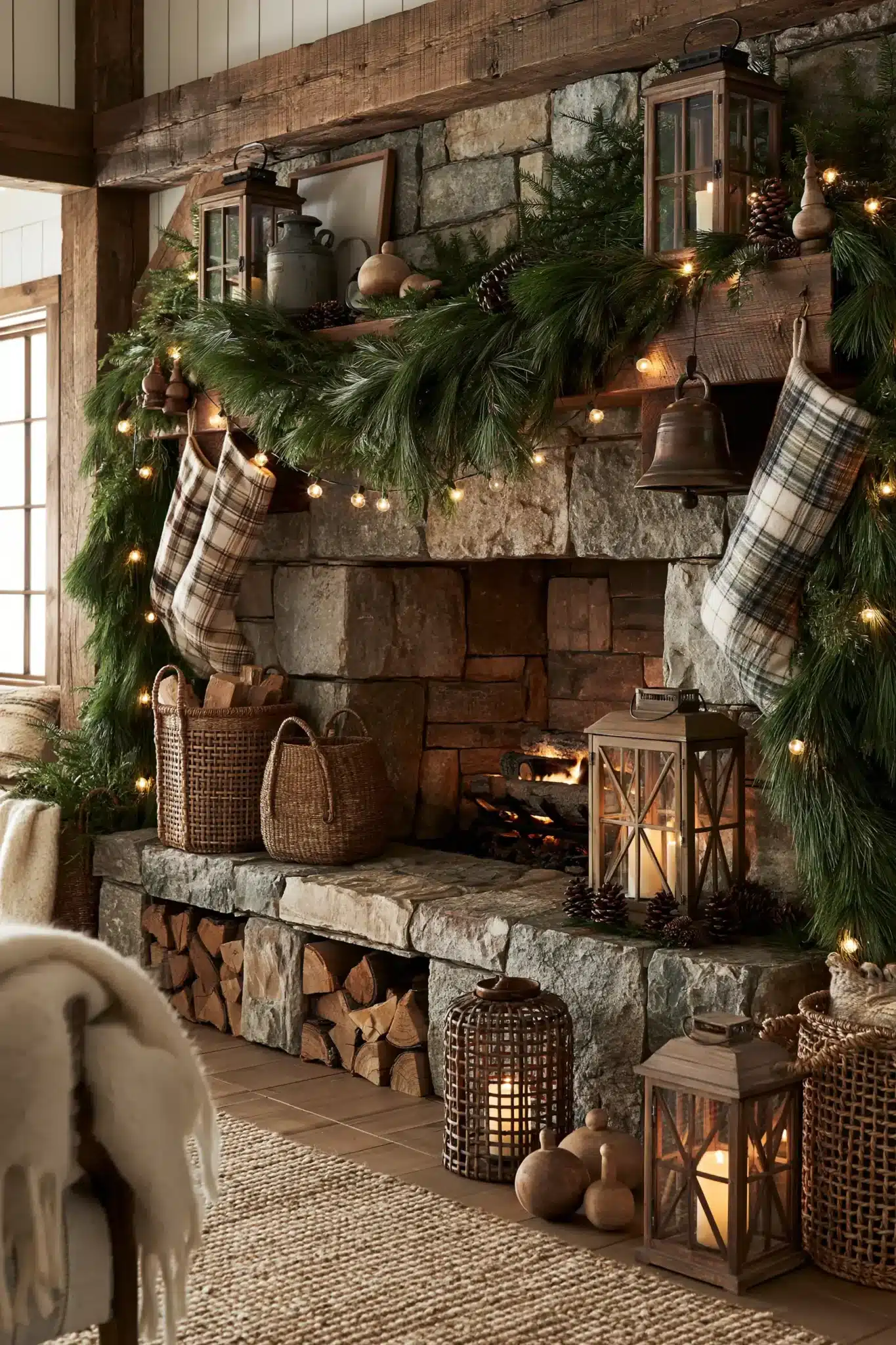 29 Christmas Fireplace Decor Ideas That Let the Fire Stay the Star christmas fireplace decor ideas