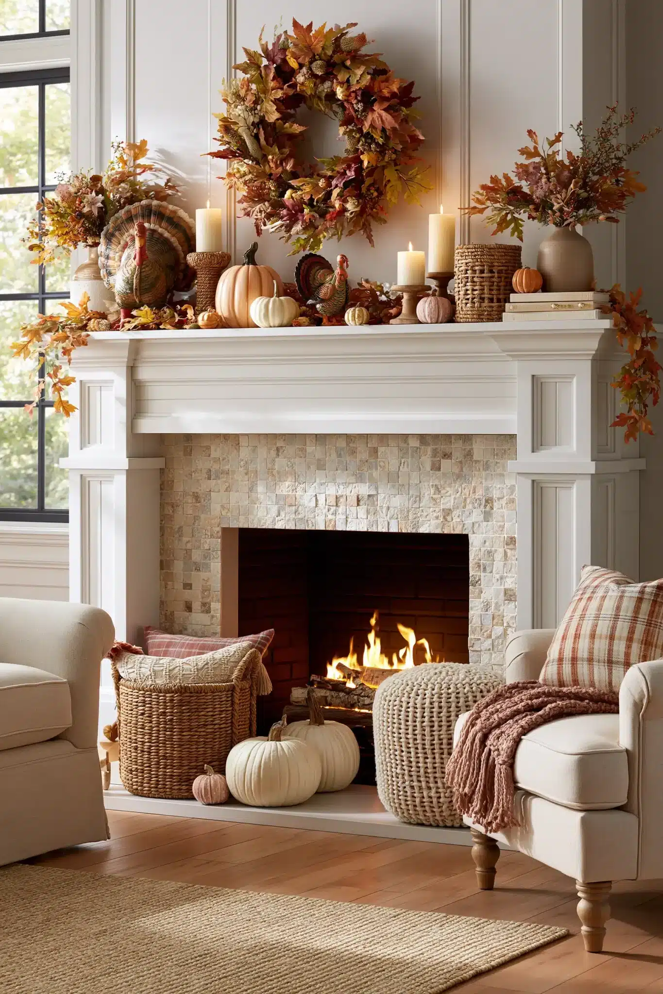 29 Thanksgiving Mantel Decor Ideas That Set a Warm First Impression thanksgiving mantel decor
