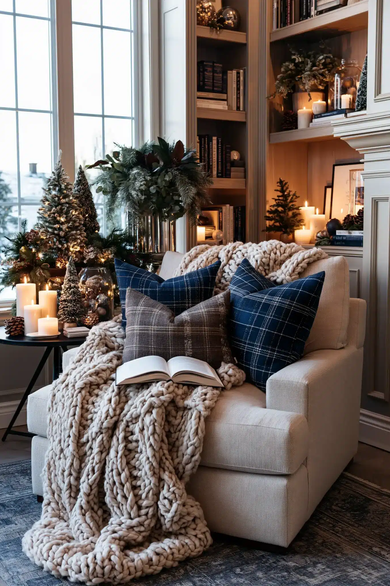 29 Blue Christmas Decor Ideas That Give the Room a Cooler, Calmer Edge blue christmas decor
