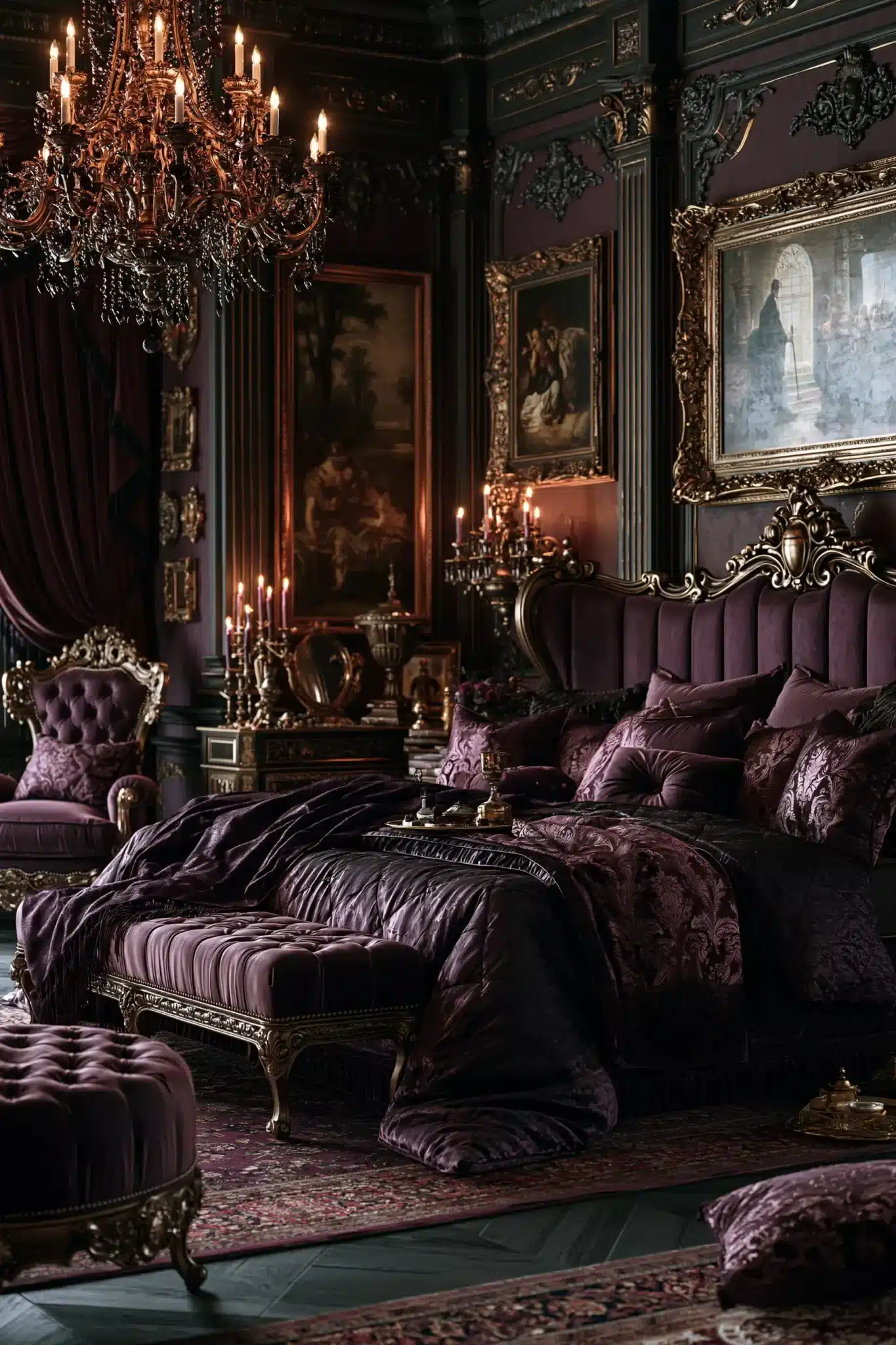 29 Purple Gothic Bedroom Ideas for a Space That Feels Rich, Not Loud purple gothic bedroom