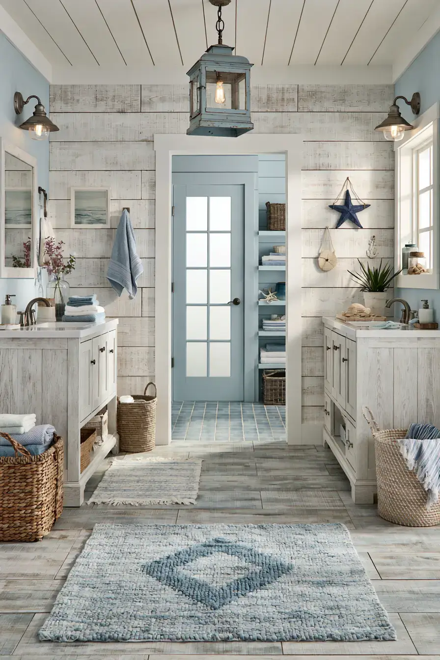 29 Nautical Bathroom Ideas with a Rope Towel Ladder 29 Nautical Bathroom Ideas with a Rope Towel Ladder