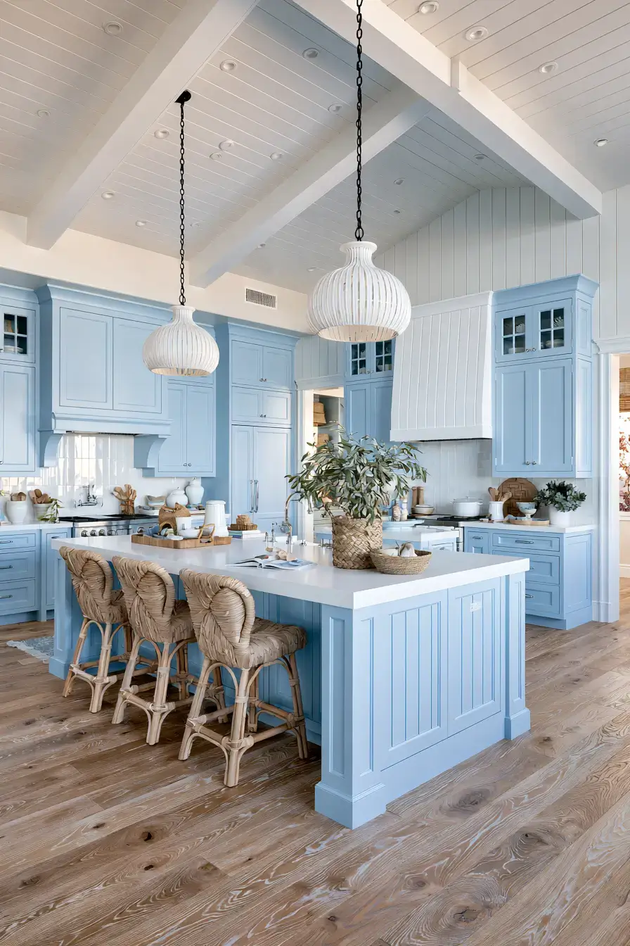 29 Nautical Kitchen Ideas with a Rope Pendant Light