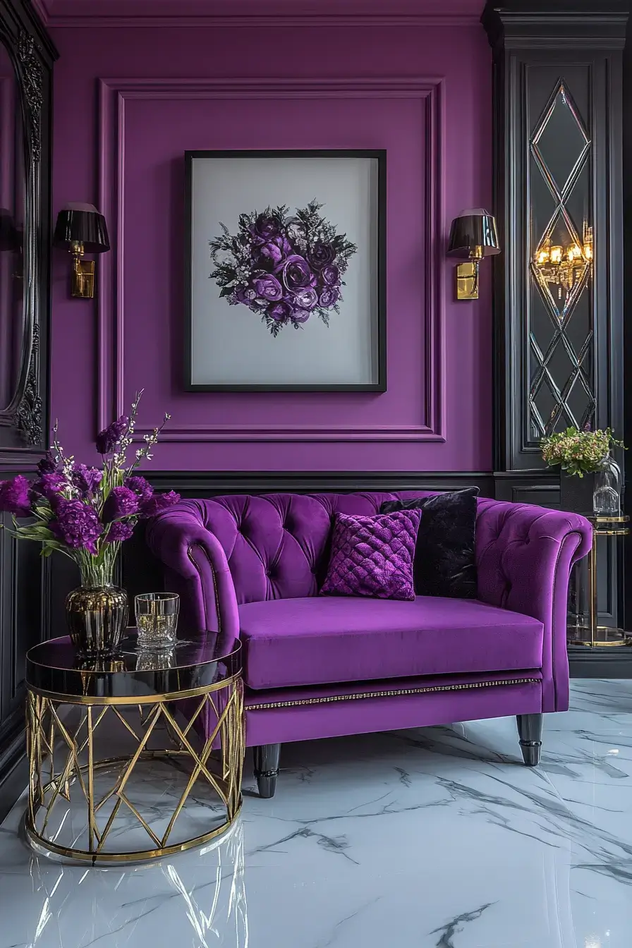 29 Purple Living Room Ideas with a Plum Accent Chair