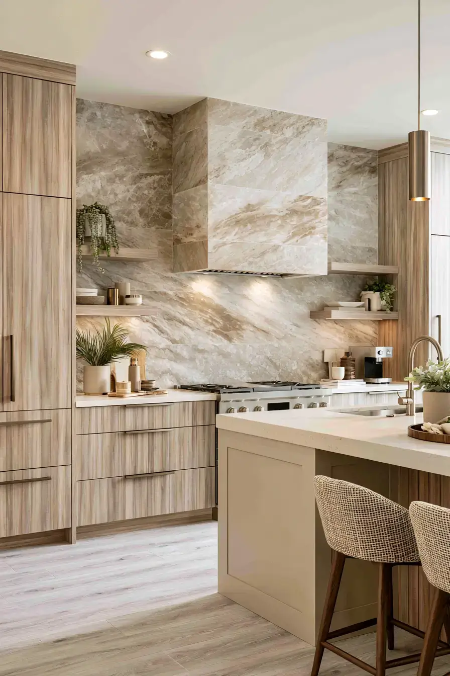 29 Natural Stone Backsplash Kitchen Ideas for a Surface With Real Character natural stone backsplash kitchen