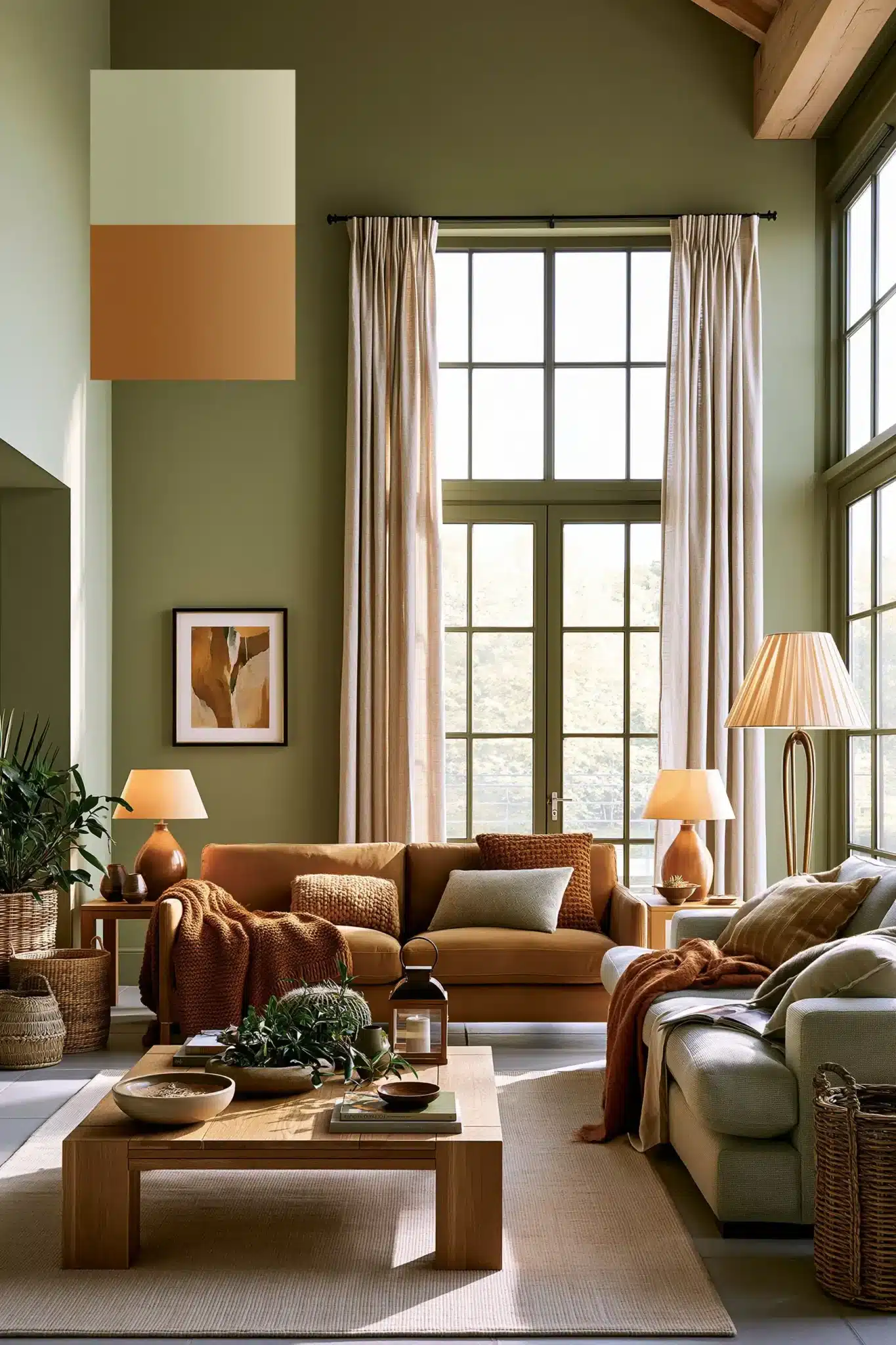 29 Sage Green and Brown Living Room Ideas for a Warm, Earthy Space sage green and brown living room