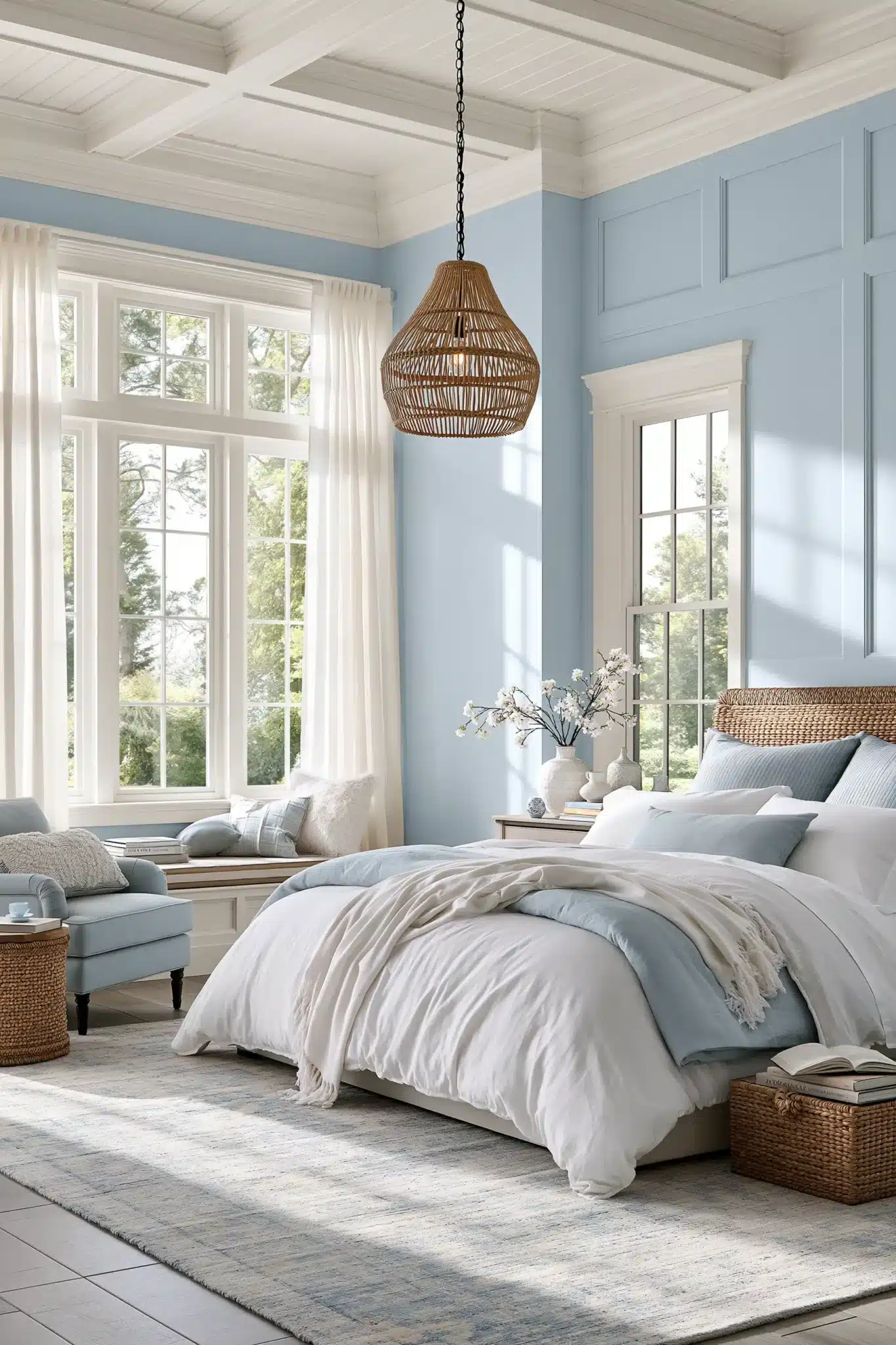 29 Light Blue and White Bedroom Ideas for a Space That Stays Crisp light blue and white bedroom