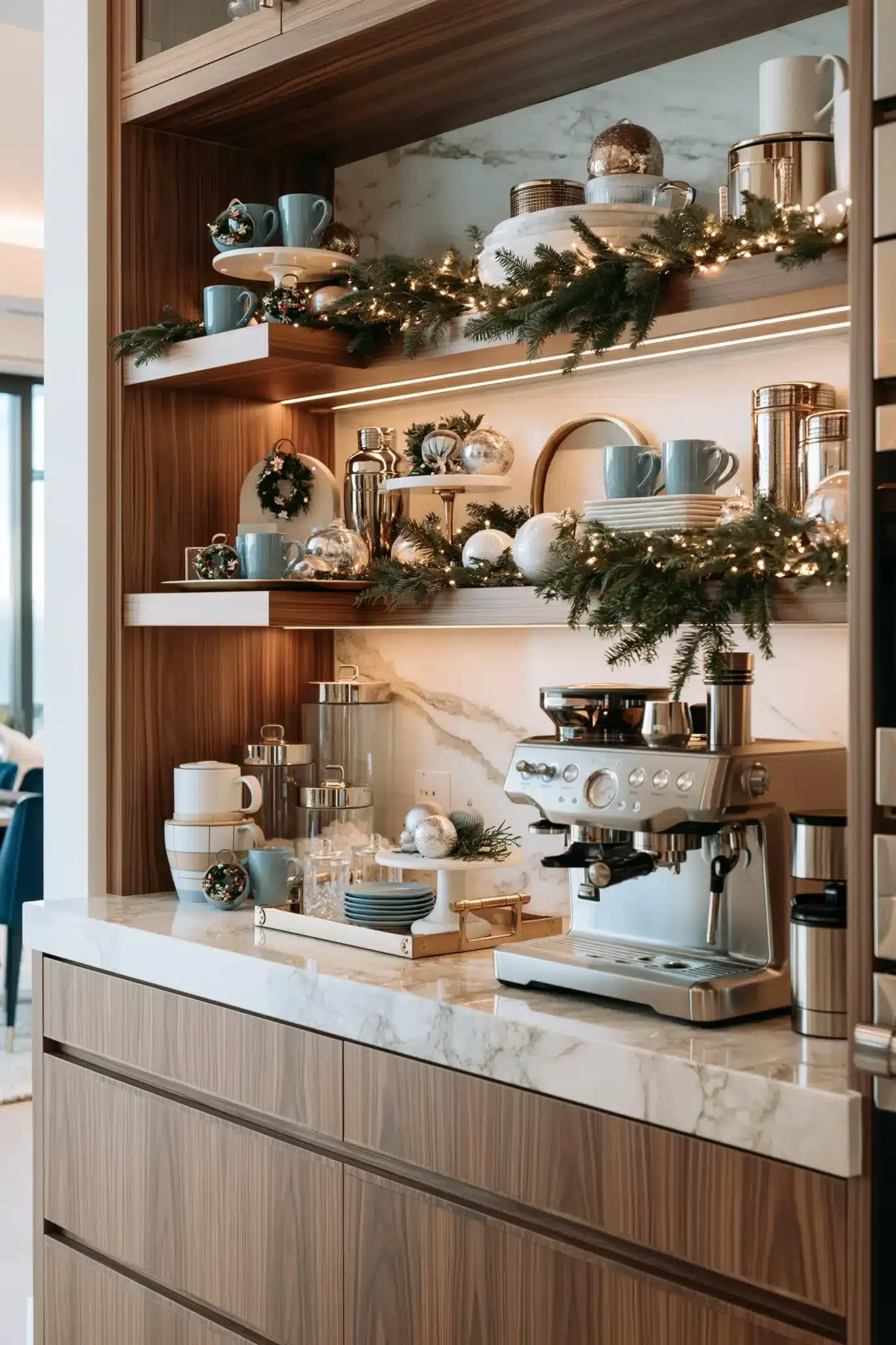 29 Blue Christmas Decor Ideas That Give the Room a Cooler, Calmer Edge blue christmas decor