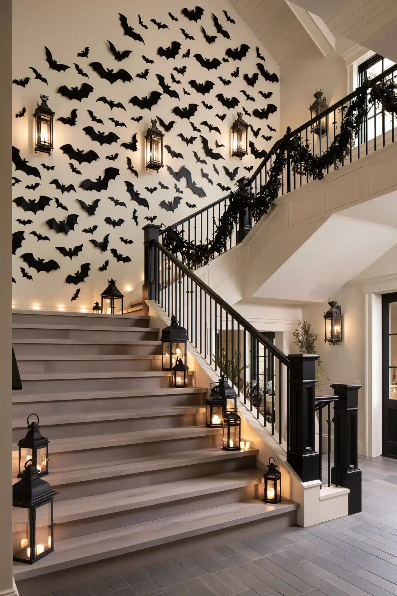 29 Halloween Staircase Decor Ideas for a Climb That Is Spooky, Not Scary halloween staircase decor